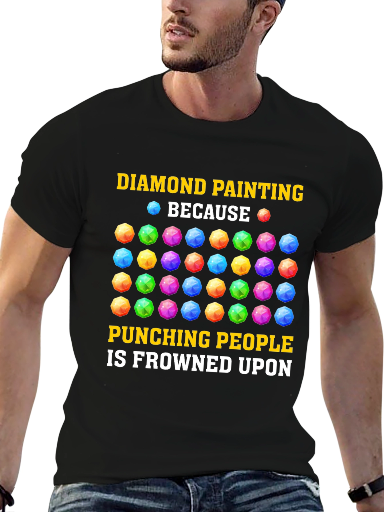 Diamond Painting T-Shirt: Because Punching People Is Frowned Upon