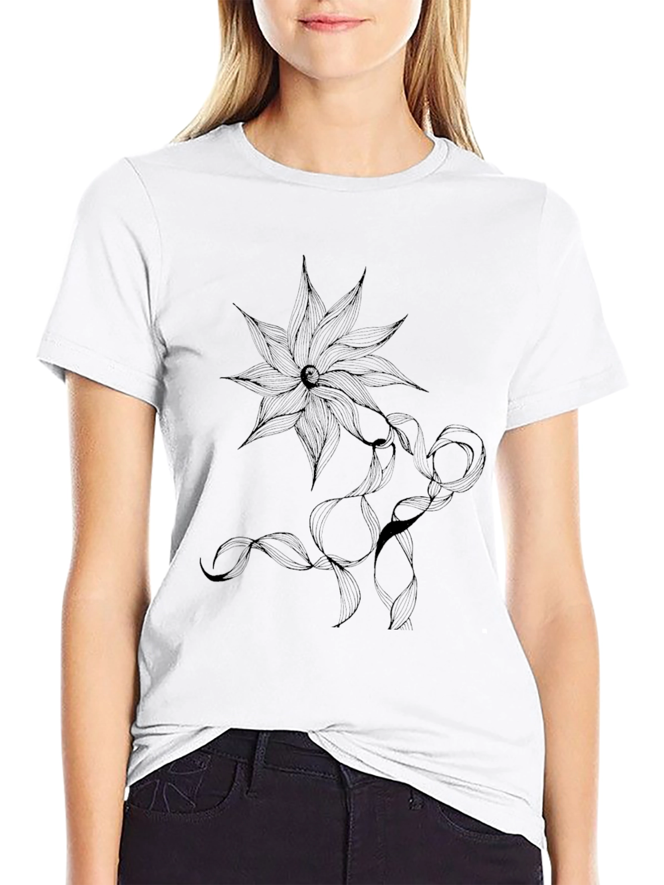 Black Floral Graphic T-Shirt