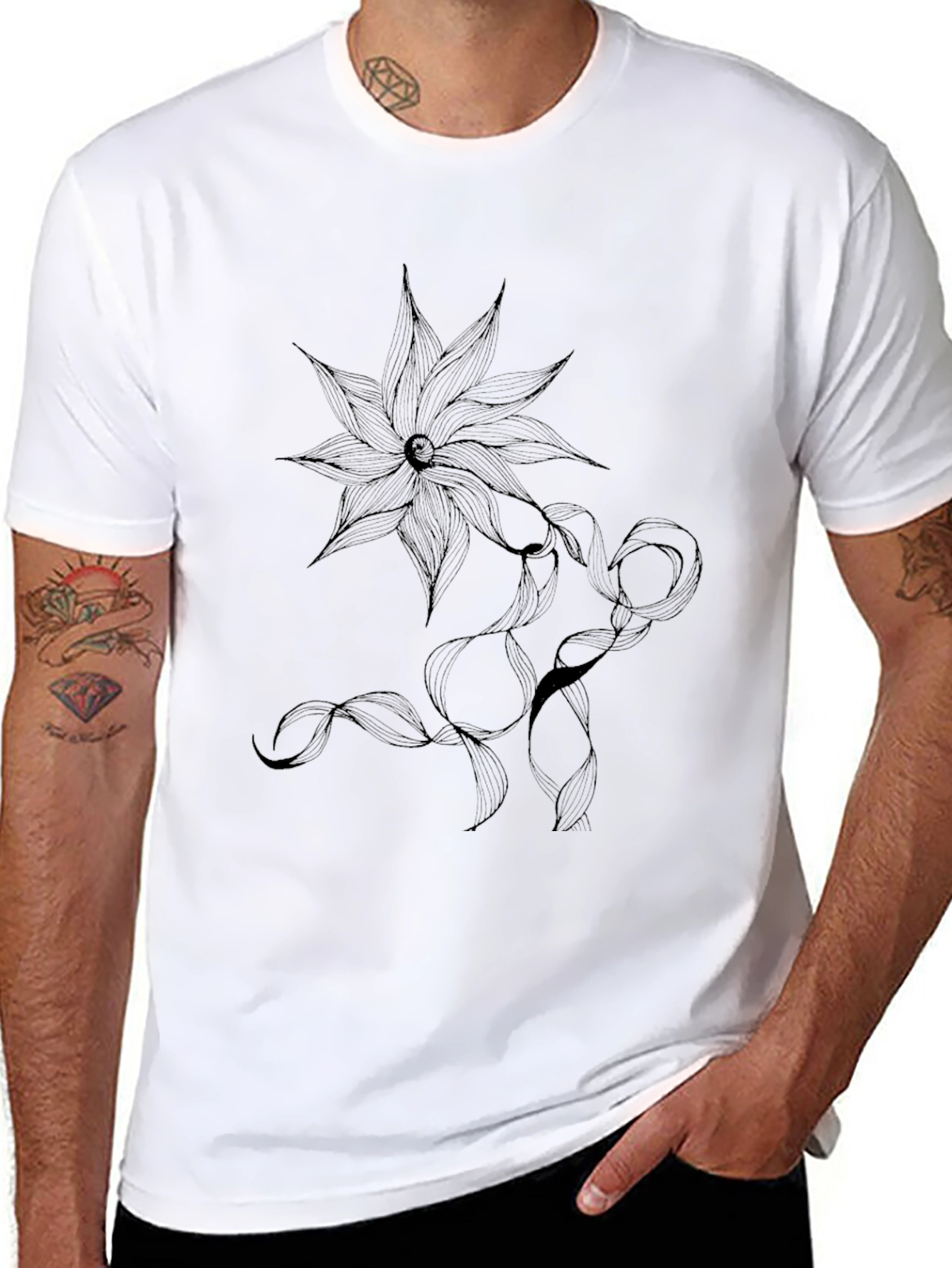 Black Floral Graphic T-Shirt