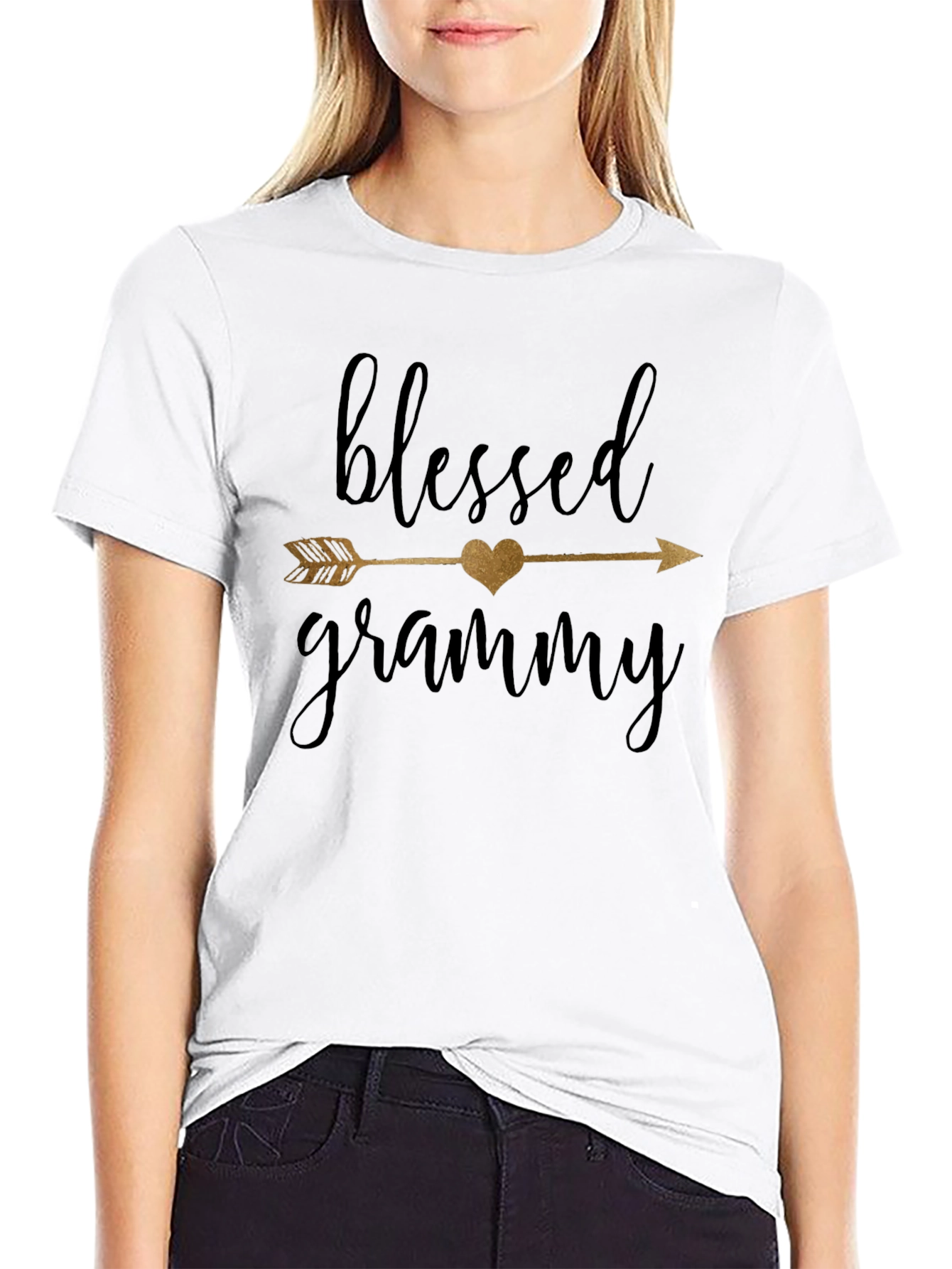 Blessed Grammy T-Shirt - Cute Arrow Heart Design