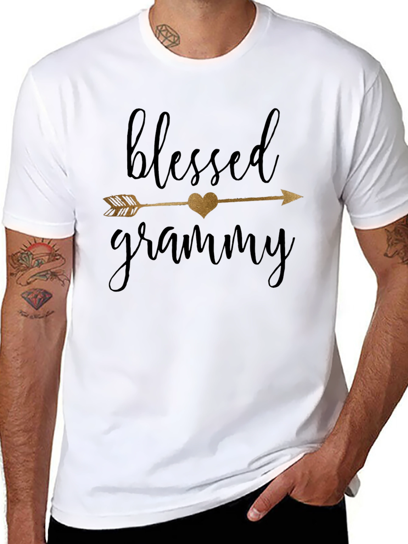 Blessed Grammy T-Shirt - Cute Arrow Heart Design