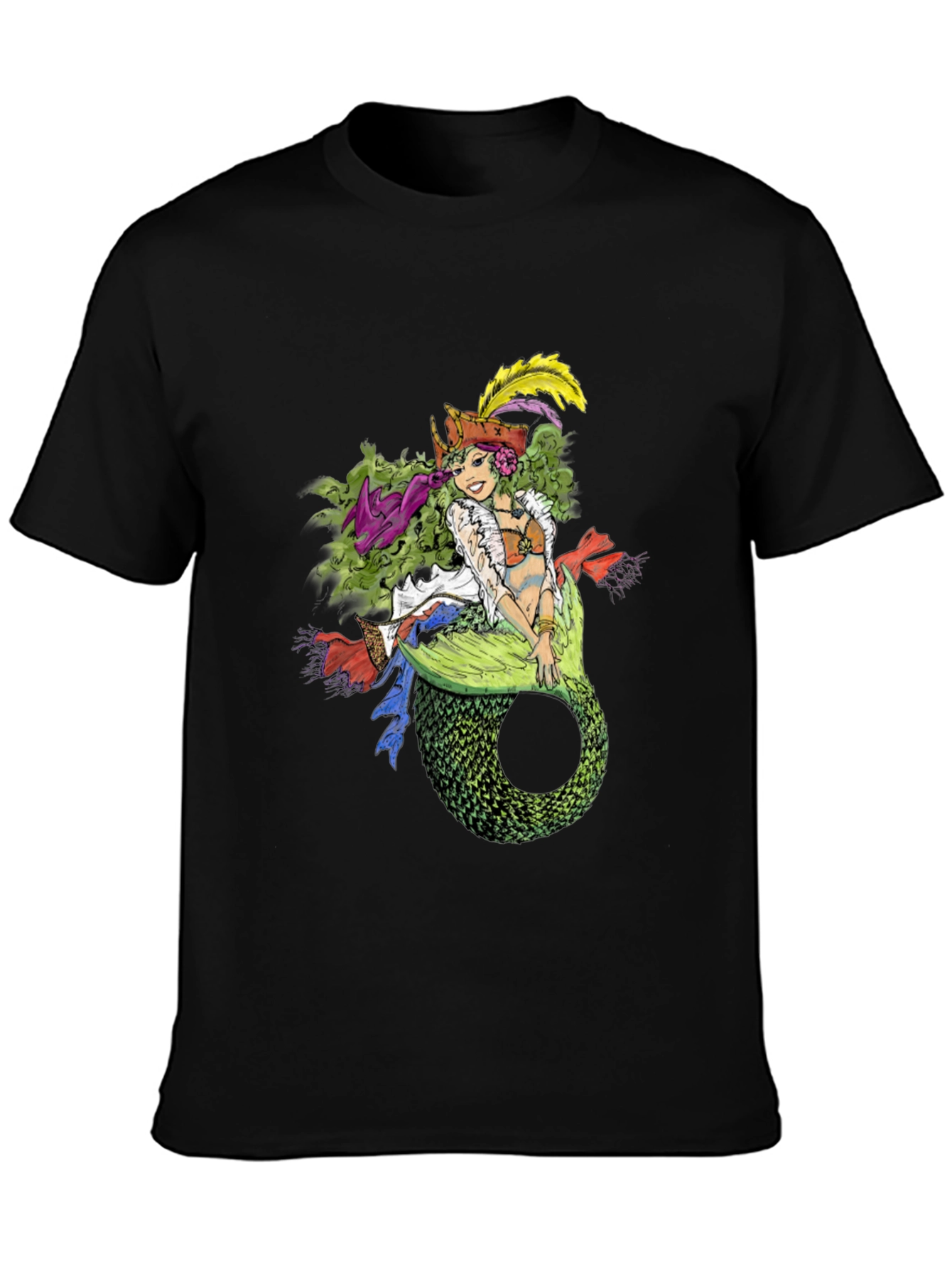 Mermaid Pirate T-Shirt - Quirky Nautical Tee