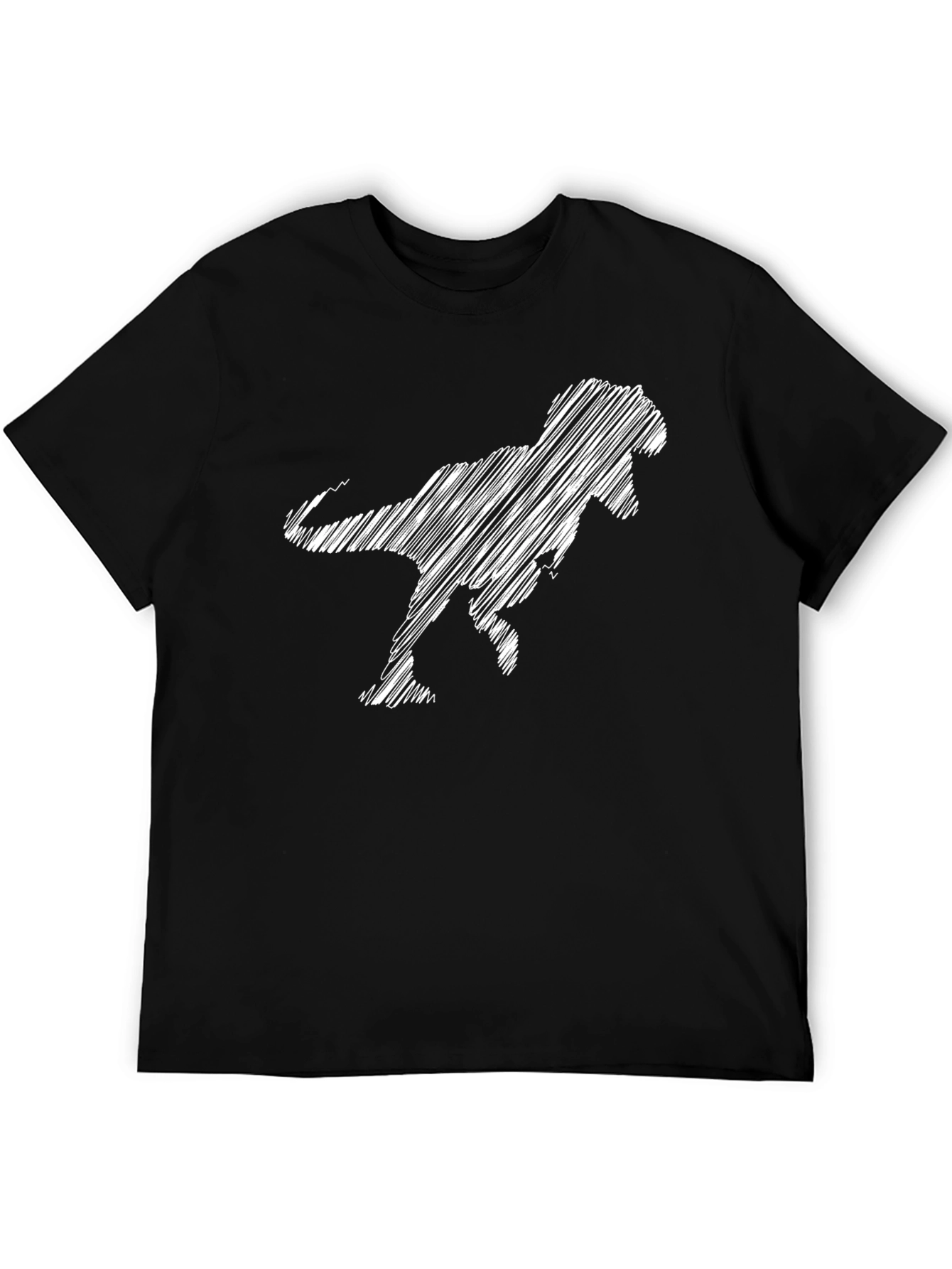 Dino Scribble Black T-Shirt - Cool Graphic Tee