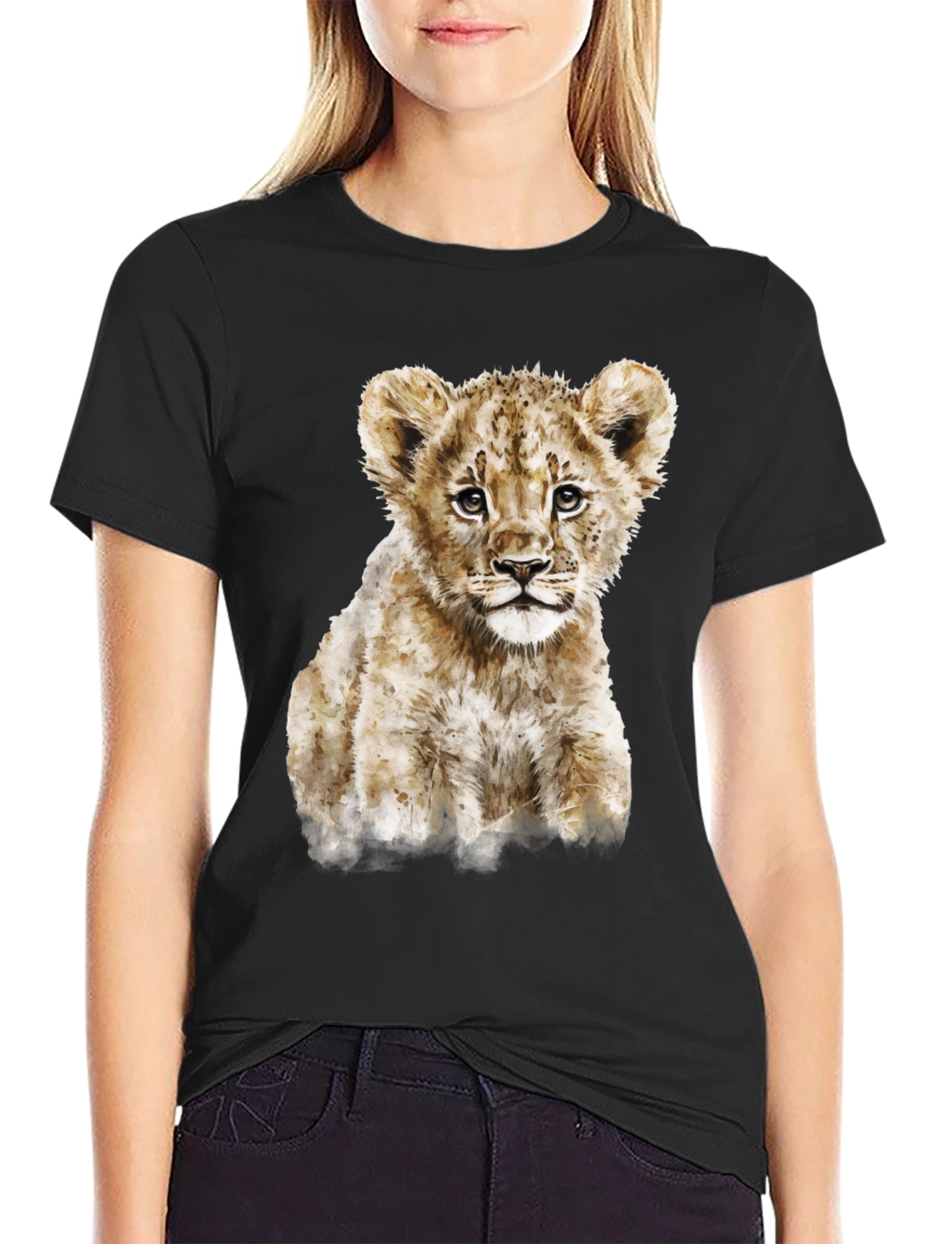 Lion Cub Graphic T-Shirt - Black