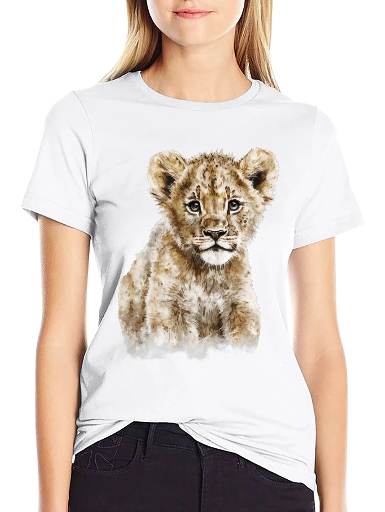 Lion Cub Graphic T-Shirt - Black
