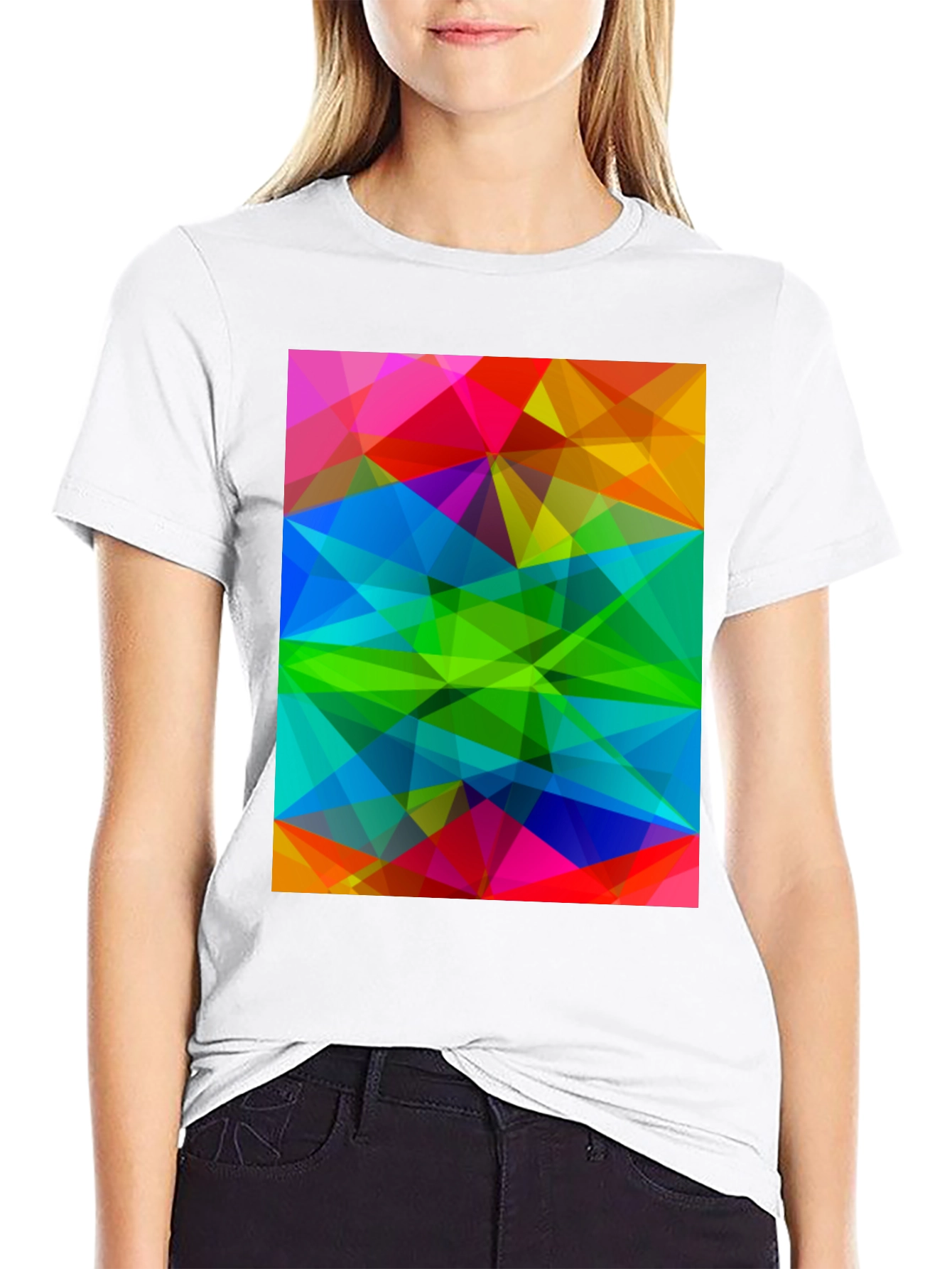Abstract Geometric Print T-Shirt - Modern Art Tee