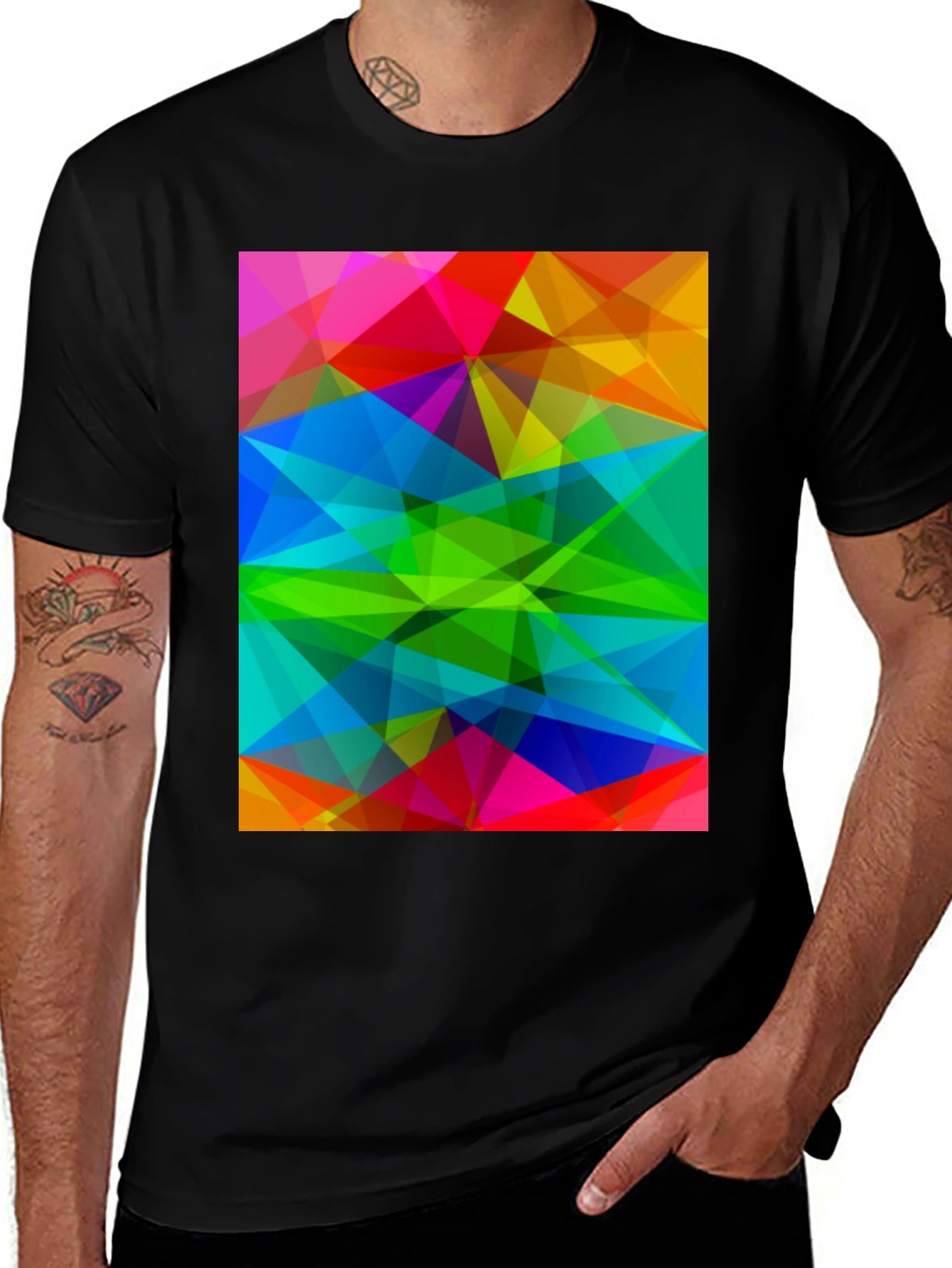 Abstract Geometric Print T-Shirt - Modern Art Tee