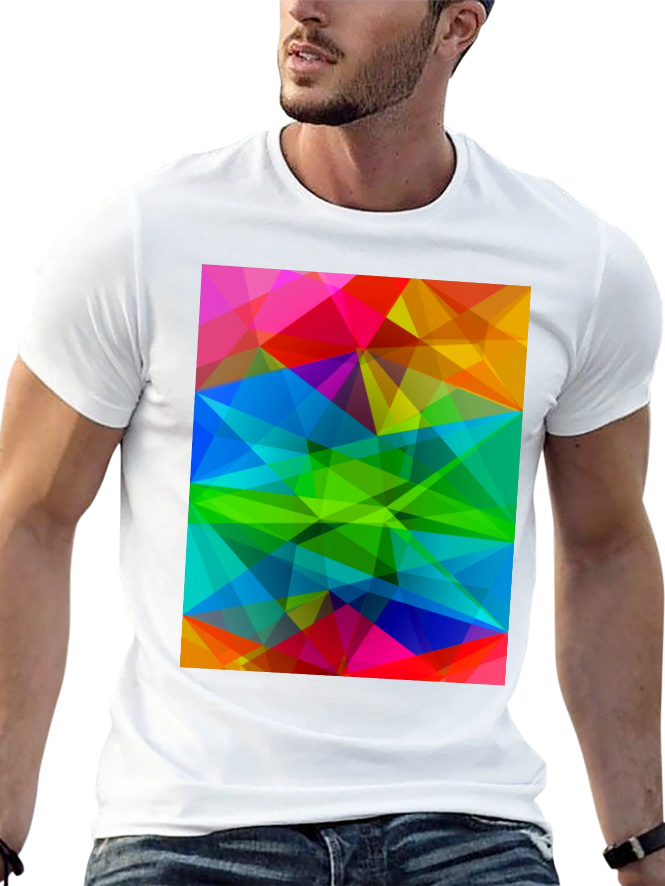 Abstract Geometric Print T-Shirt - Modern Art Tee