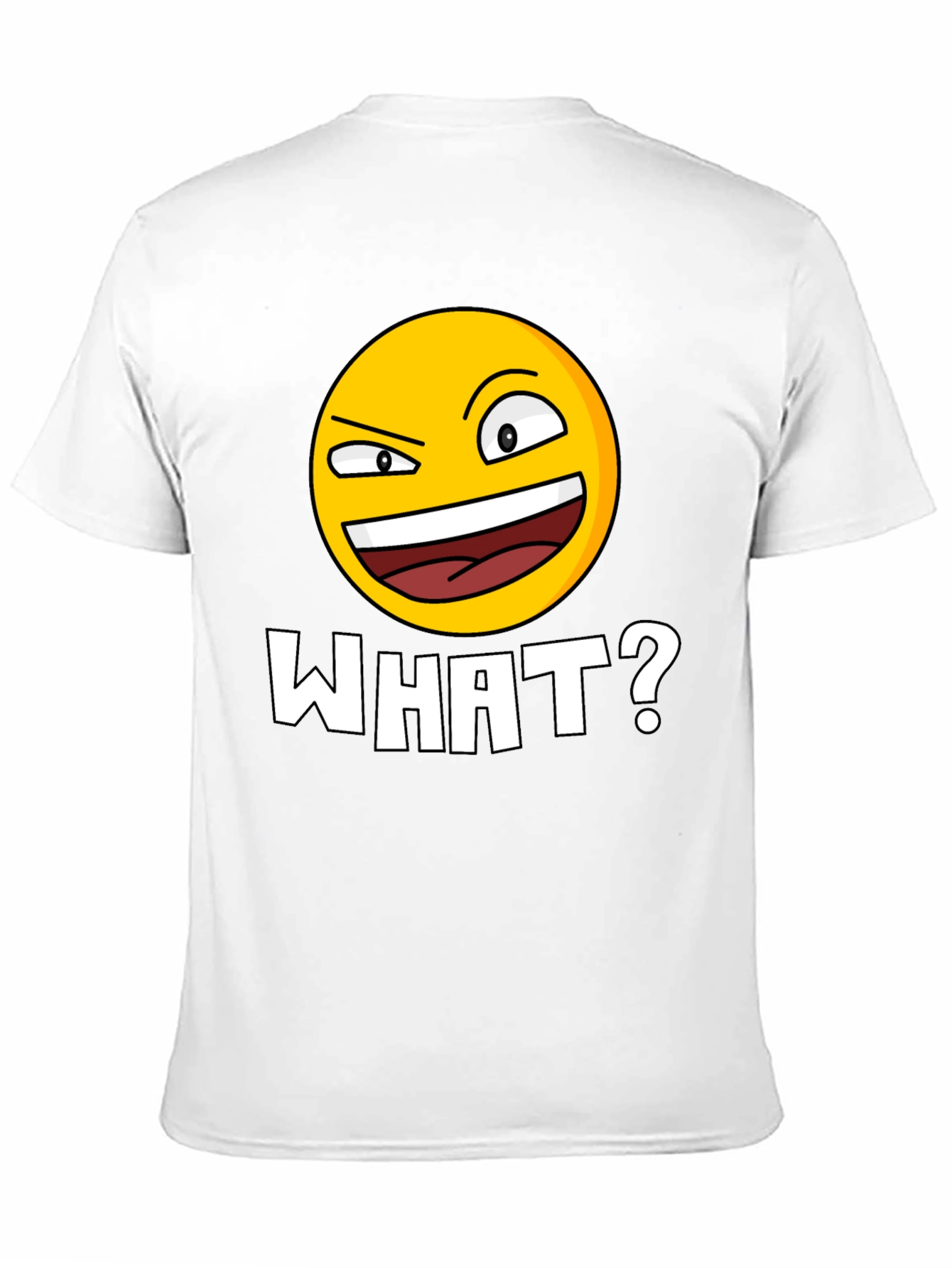 Funny Emoji WHAT? Black T-Shirt