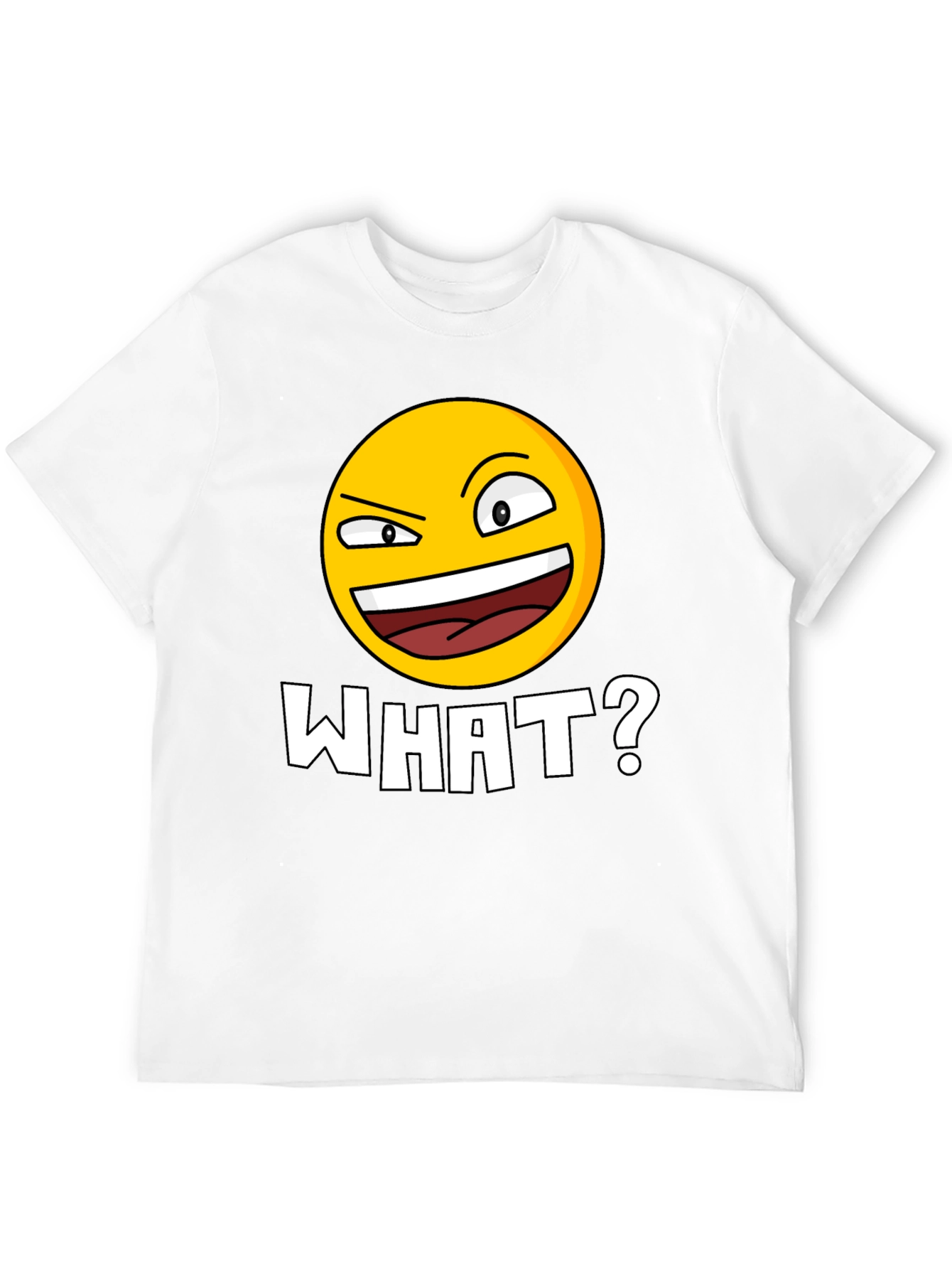 Funny Emoji WHAT? Black T-Shirt