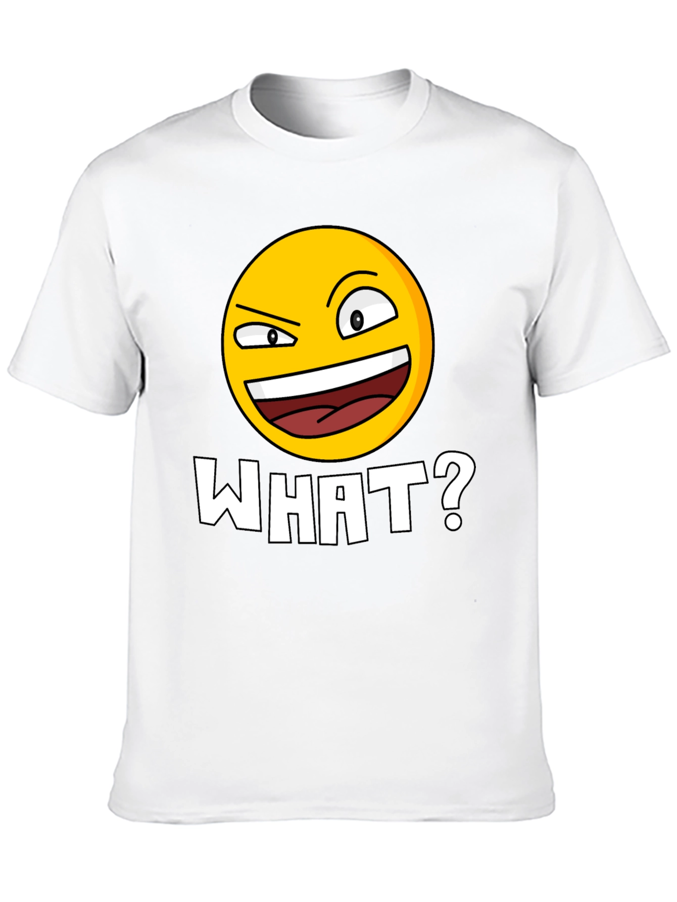 Funny Emoji WHAT? Black T-Shirt