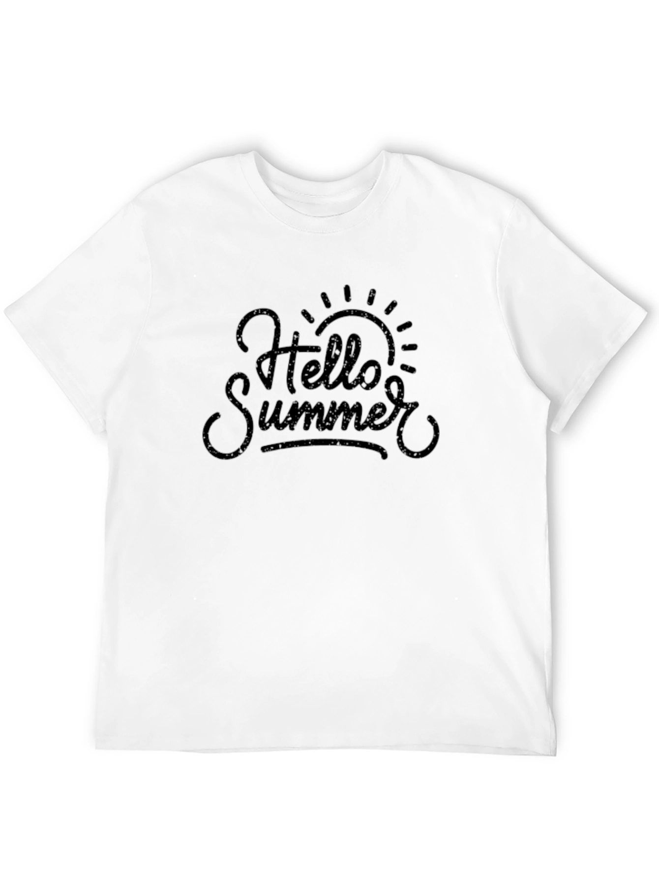 Hello Summer Graphic Tee - Black Cotton T-Shirt