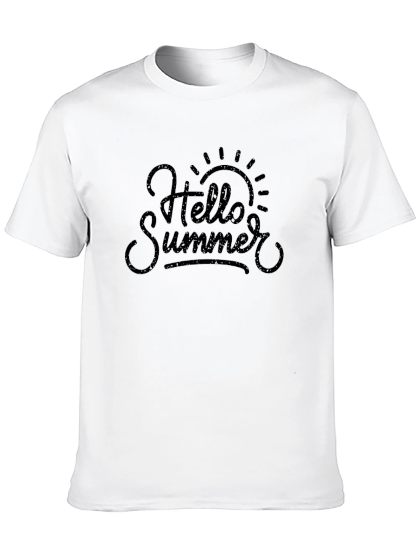 Hello Summer Graphic Tee - Black Cotton T-Shirt