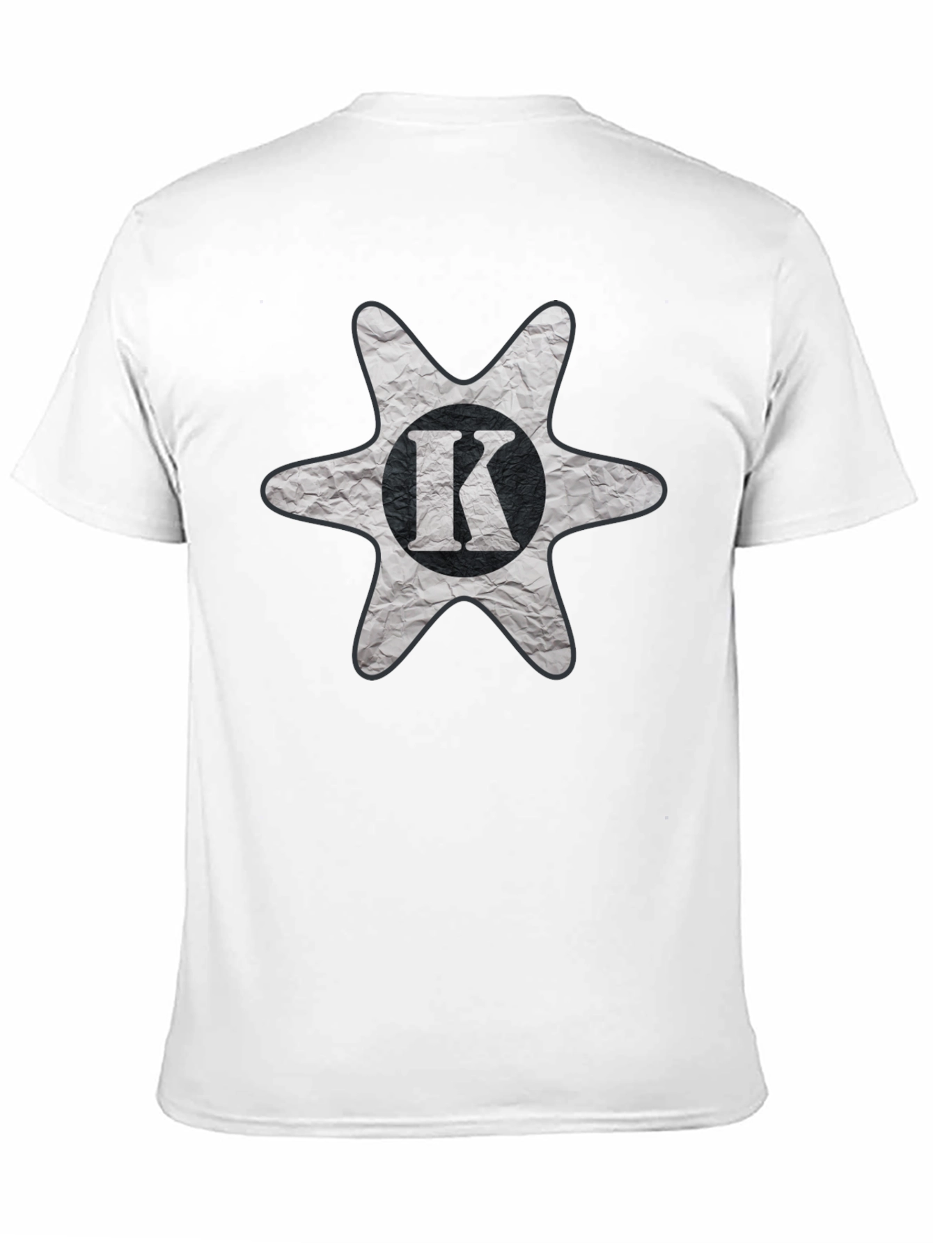 Mens Black T-Shirt with K Letter Graphic