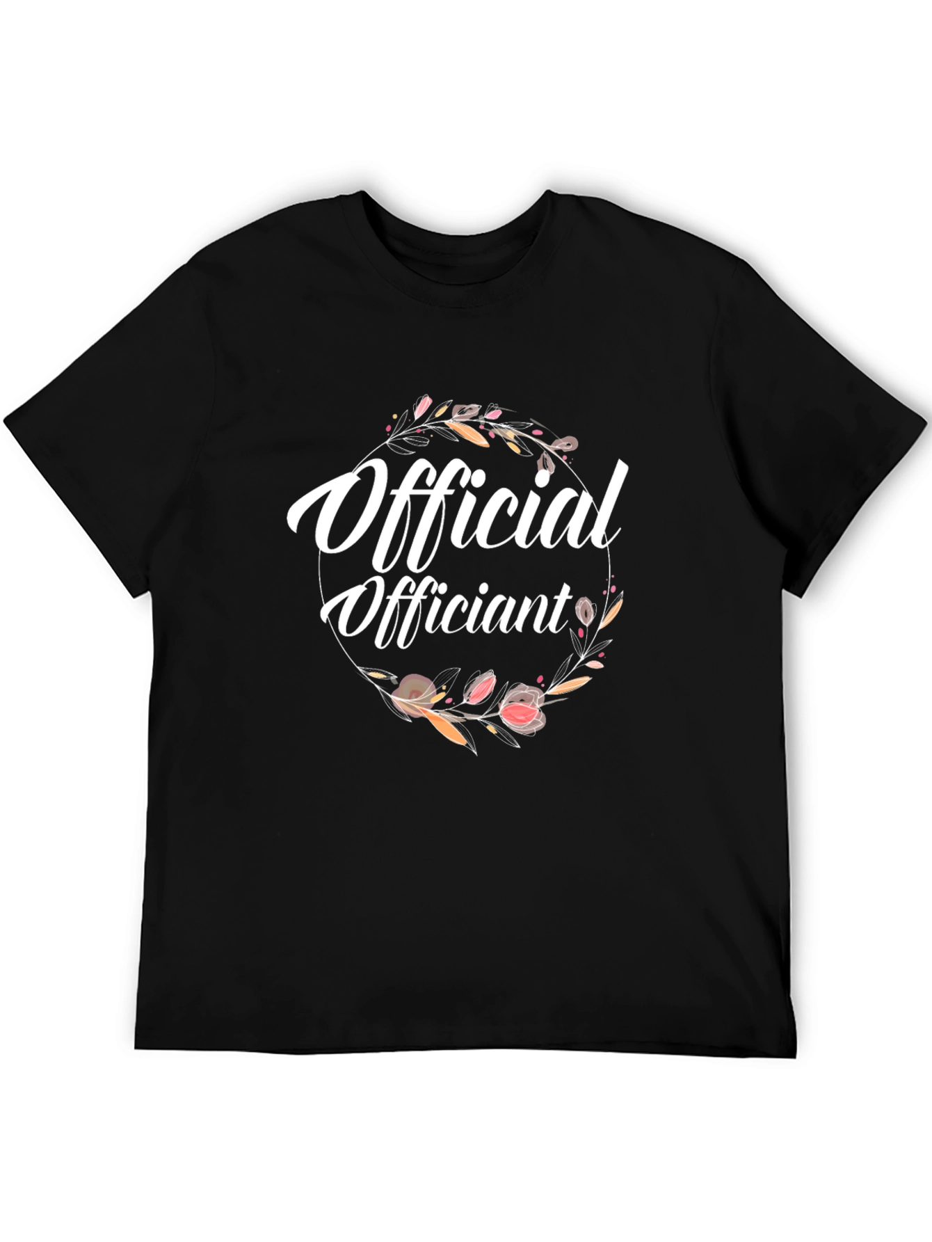 Official Officiant Floral Tee - Wedding Ceremony T-Shirt