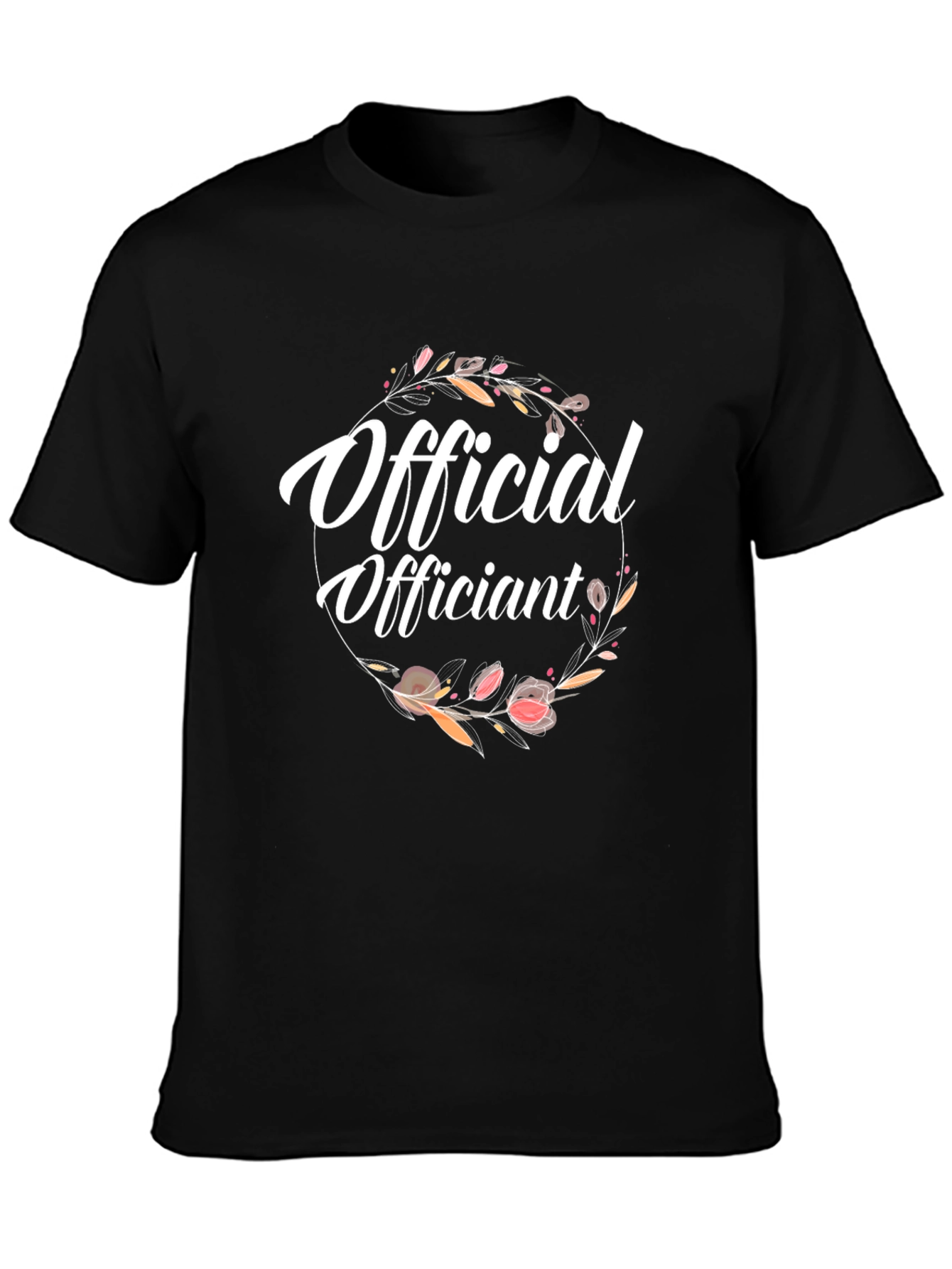 Official Officiant Floral Tee - Wedding Ceremony T-Shirt