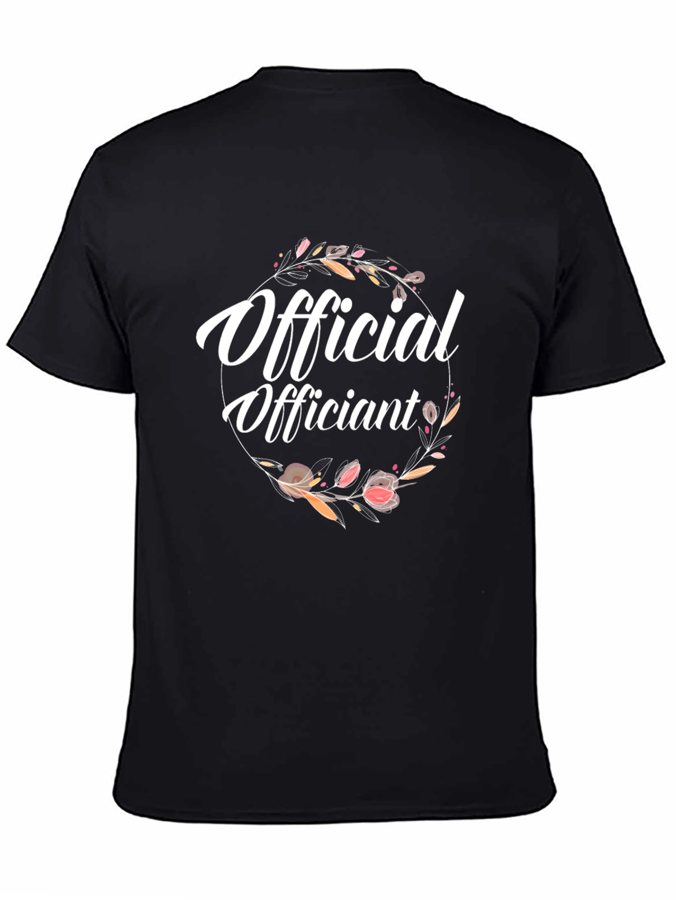 Official Officiant Floral Tee - Wedding Ceremony T-Shirt