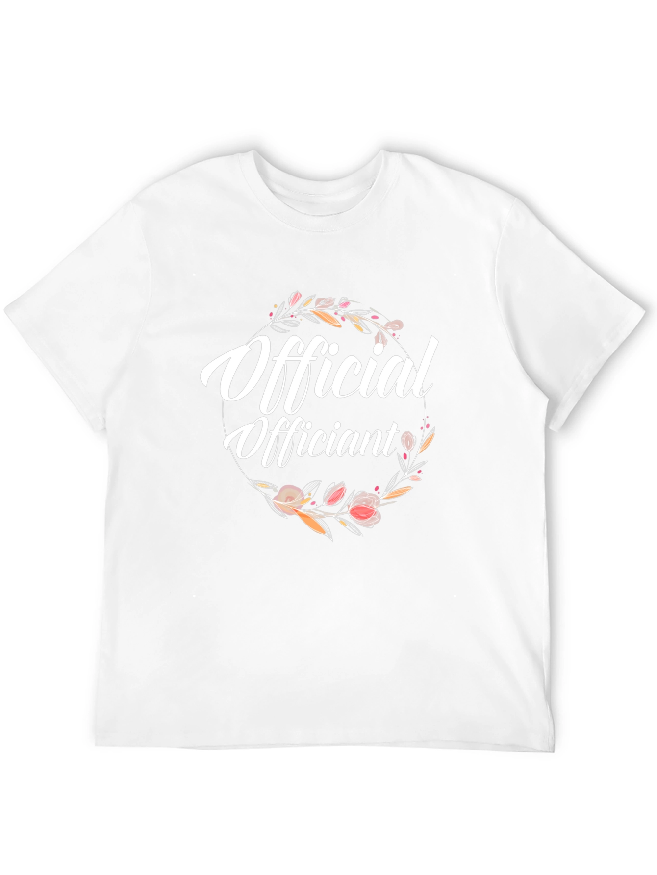 Official Officiant Floral Tee - Wedding Ceremony T-Shirt