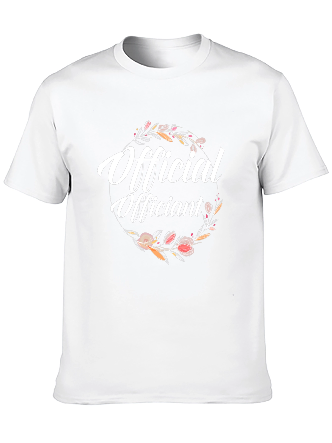 Official Officiant Floral Tee - Wedding Ceremony T-Shirt