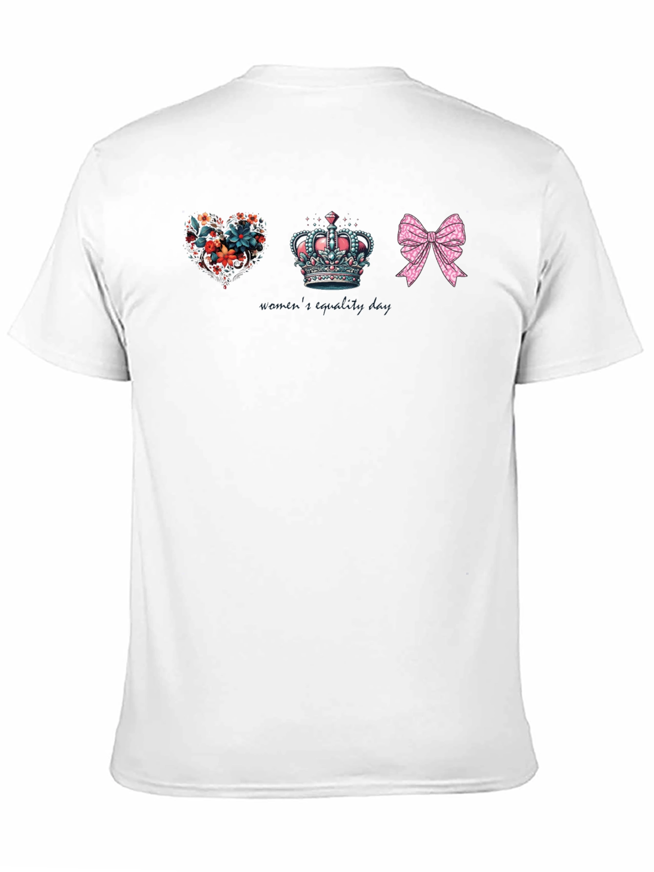 Floral Heart Crown Bow Graphic Tee - Unisex