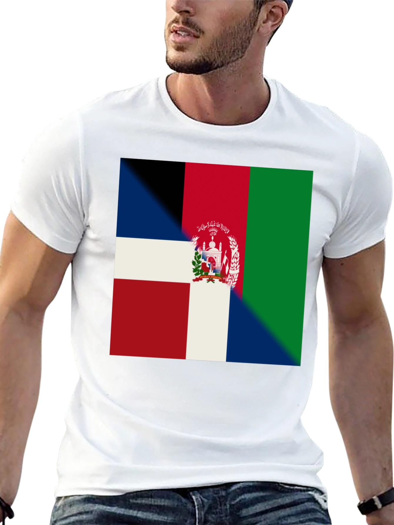 Dominican Republic Afghanistan Flag T-Shirt