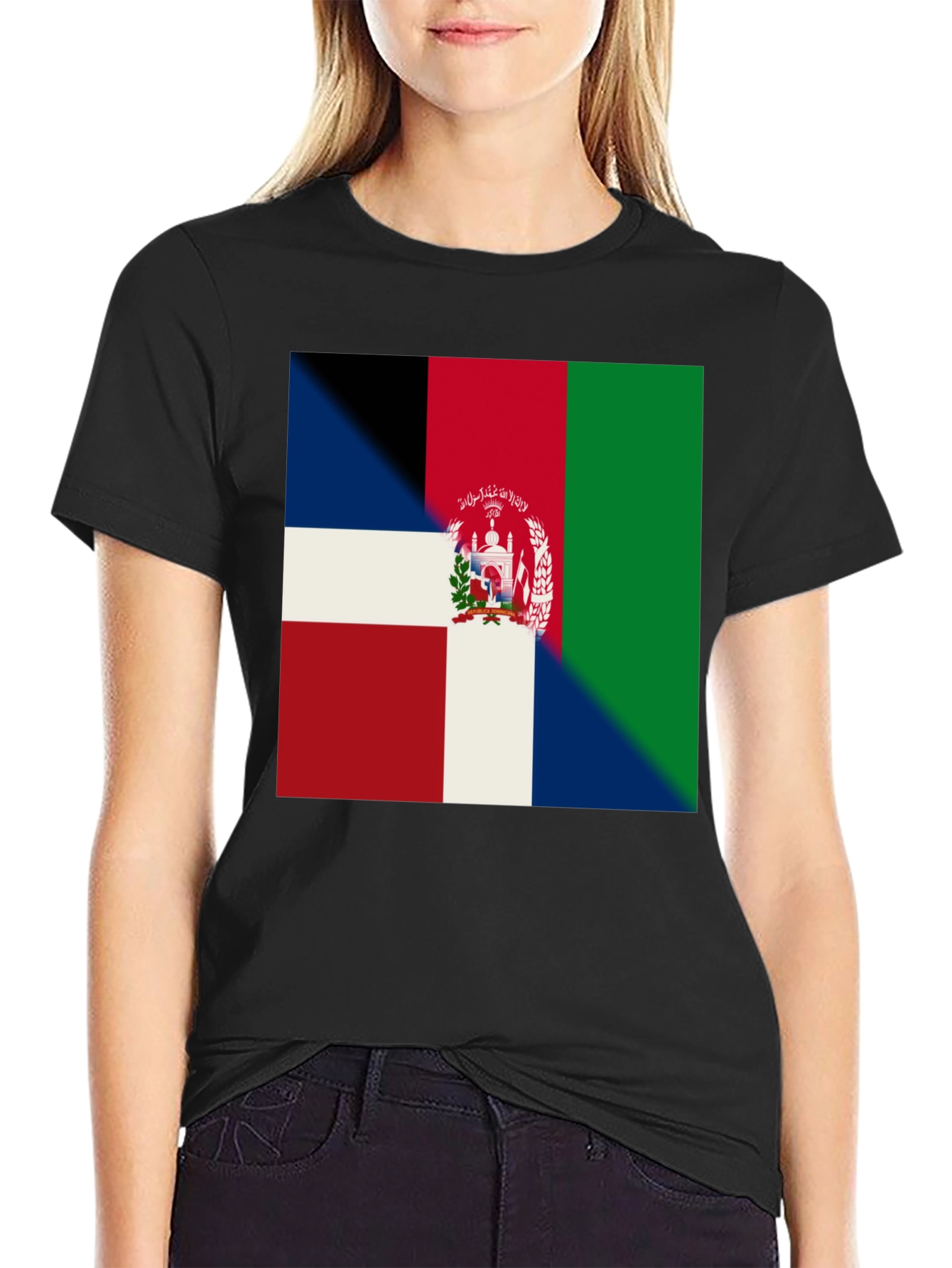 Dominican Republic Afghanistan Flag T-Shirt