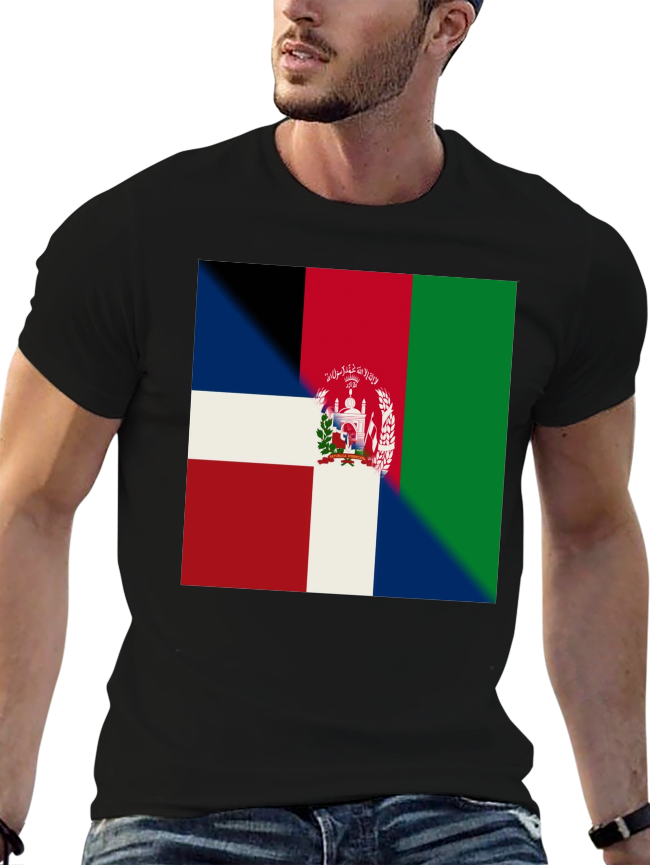 Dominican Republic Afghanistan Flag T-Shirt