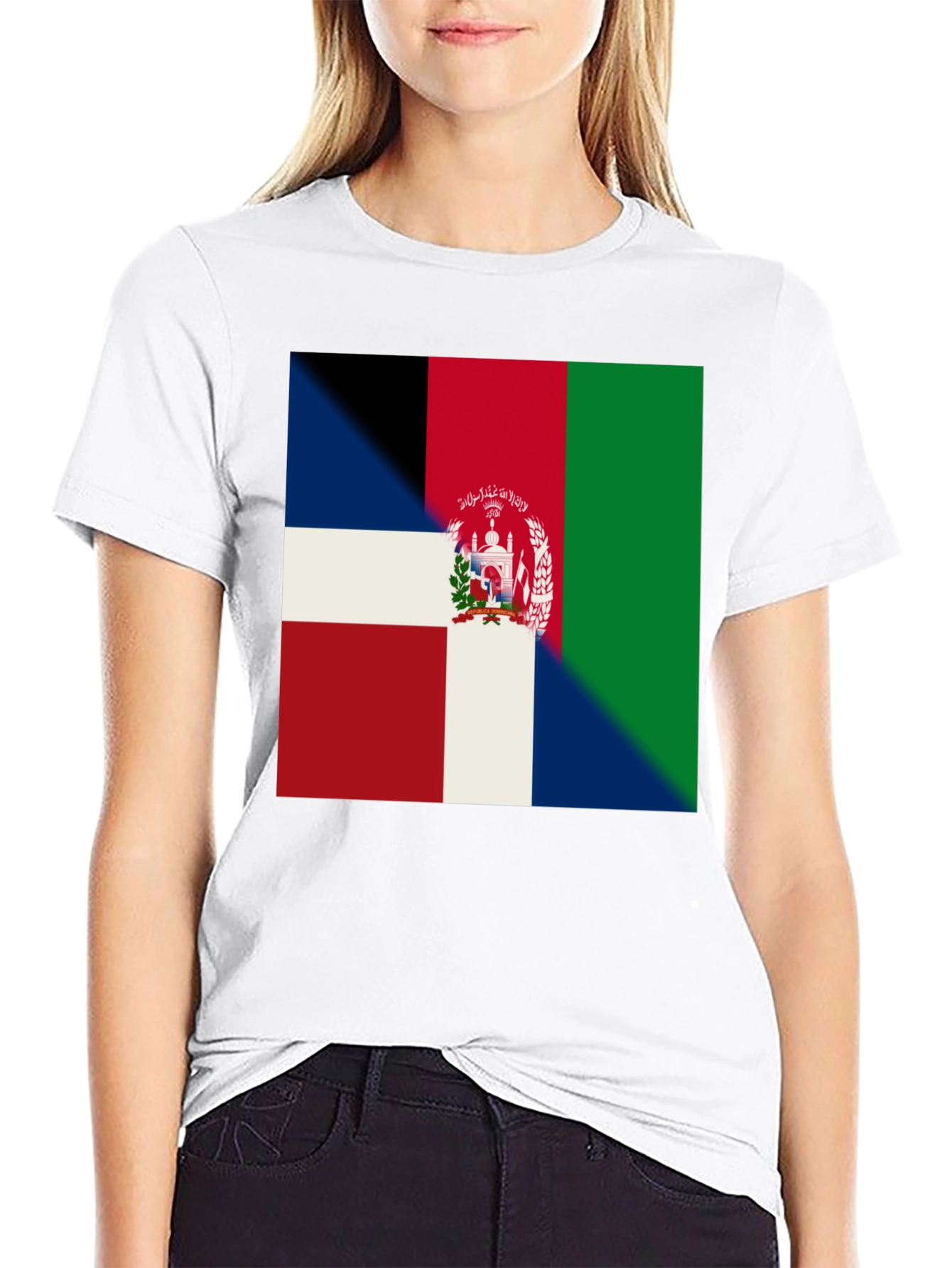 Dominican Republic Afghanistan Flag T-Shirt