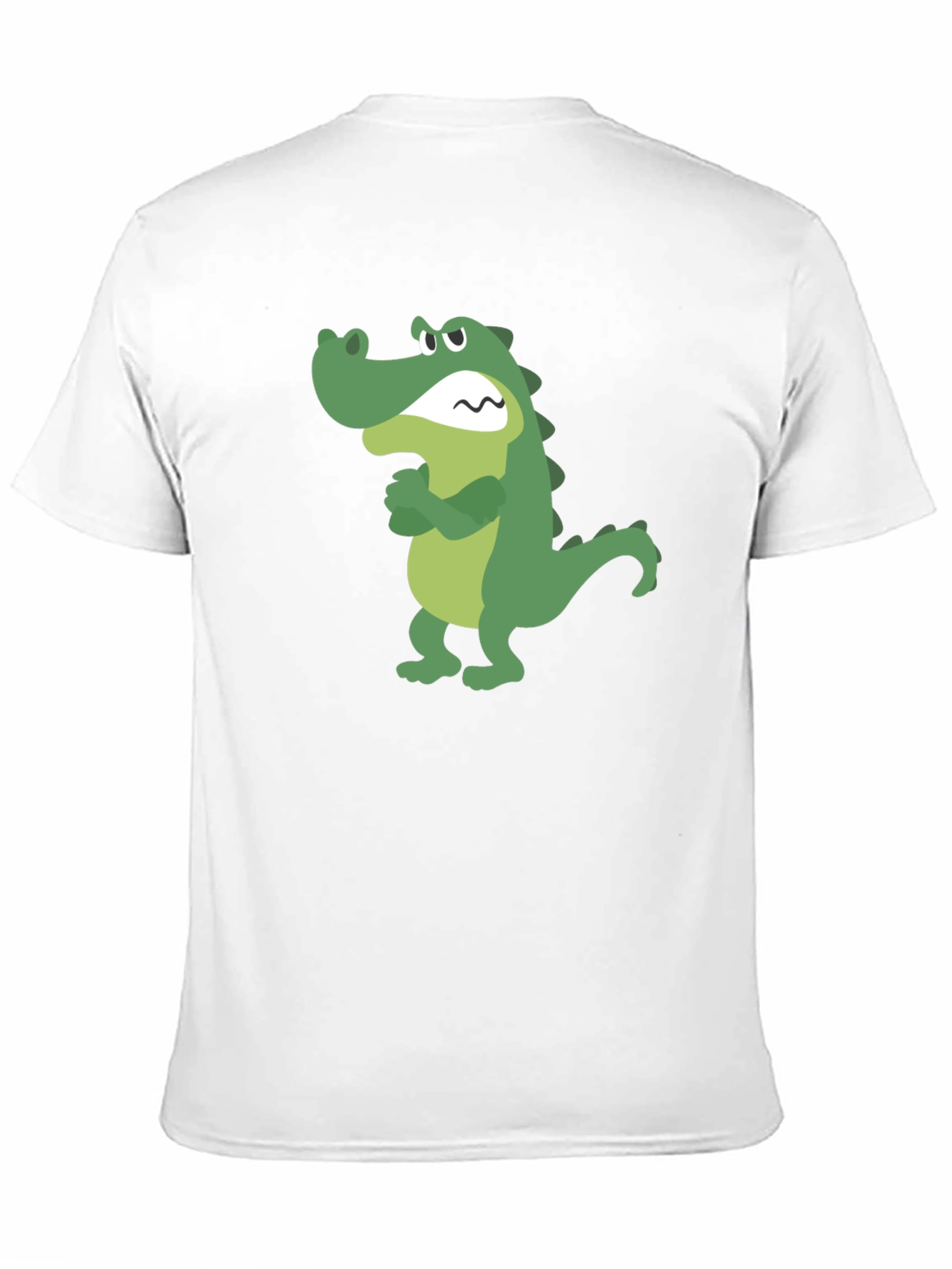 Cartoon Alligator Graphic Tee - Black Cotton T-Shirt