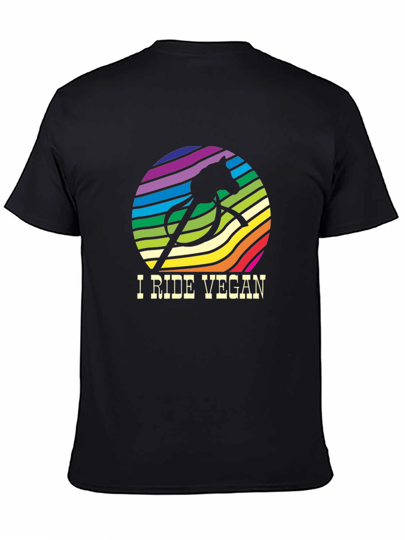 I Ride Vegan Graphic T-Shirt - Black