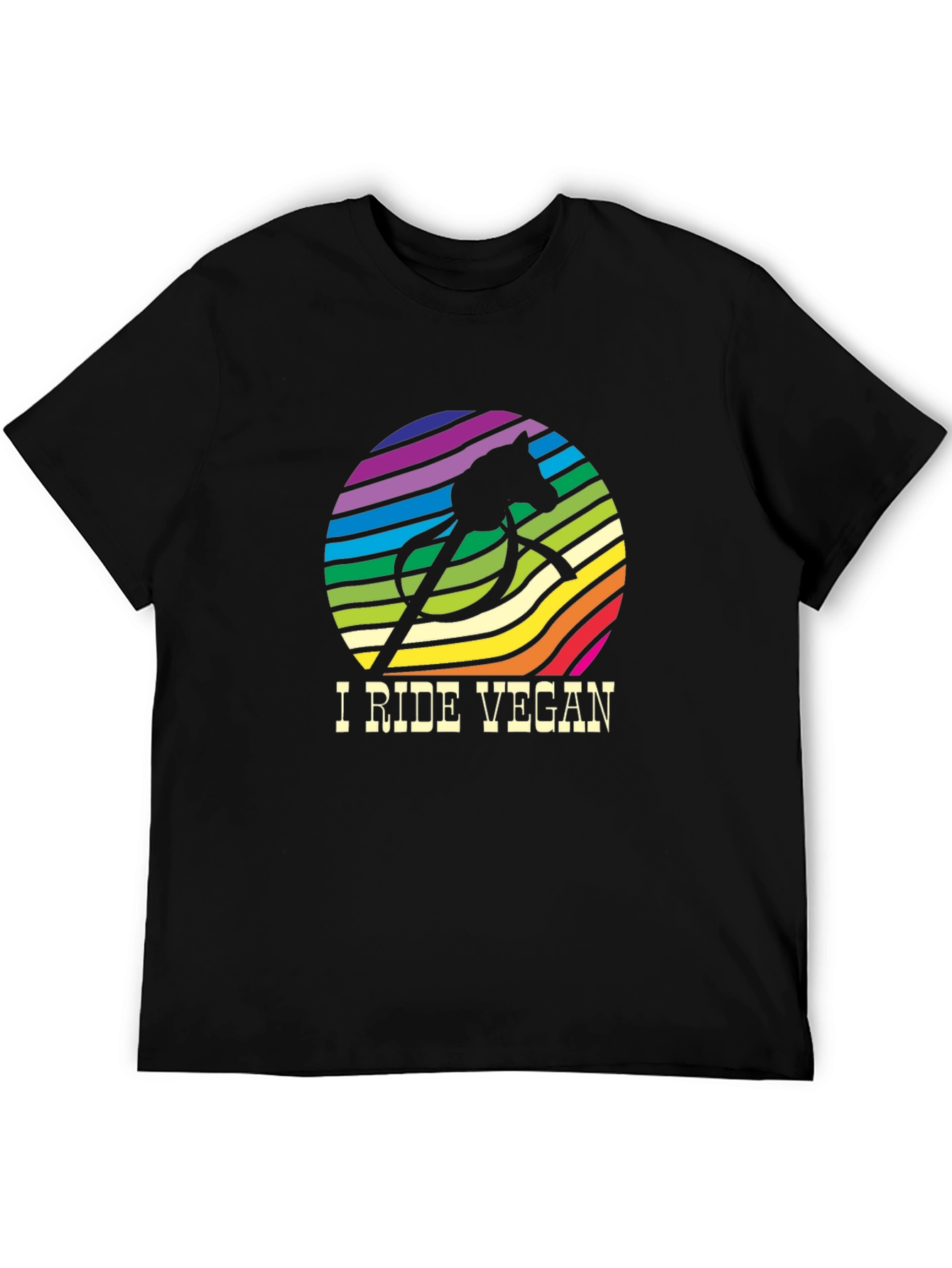 I Ride Vegan Graphic T-Shirt - Black