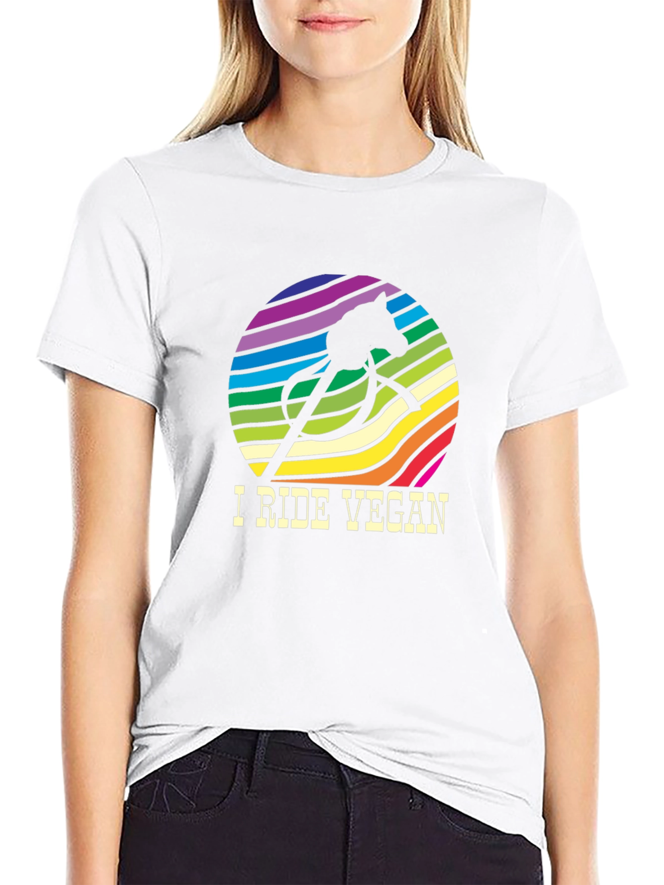 I Ride Vegan Graphic T-Shirt - Black