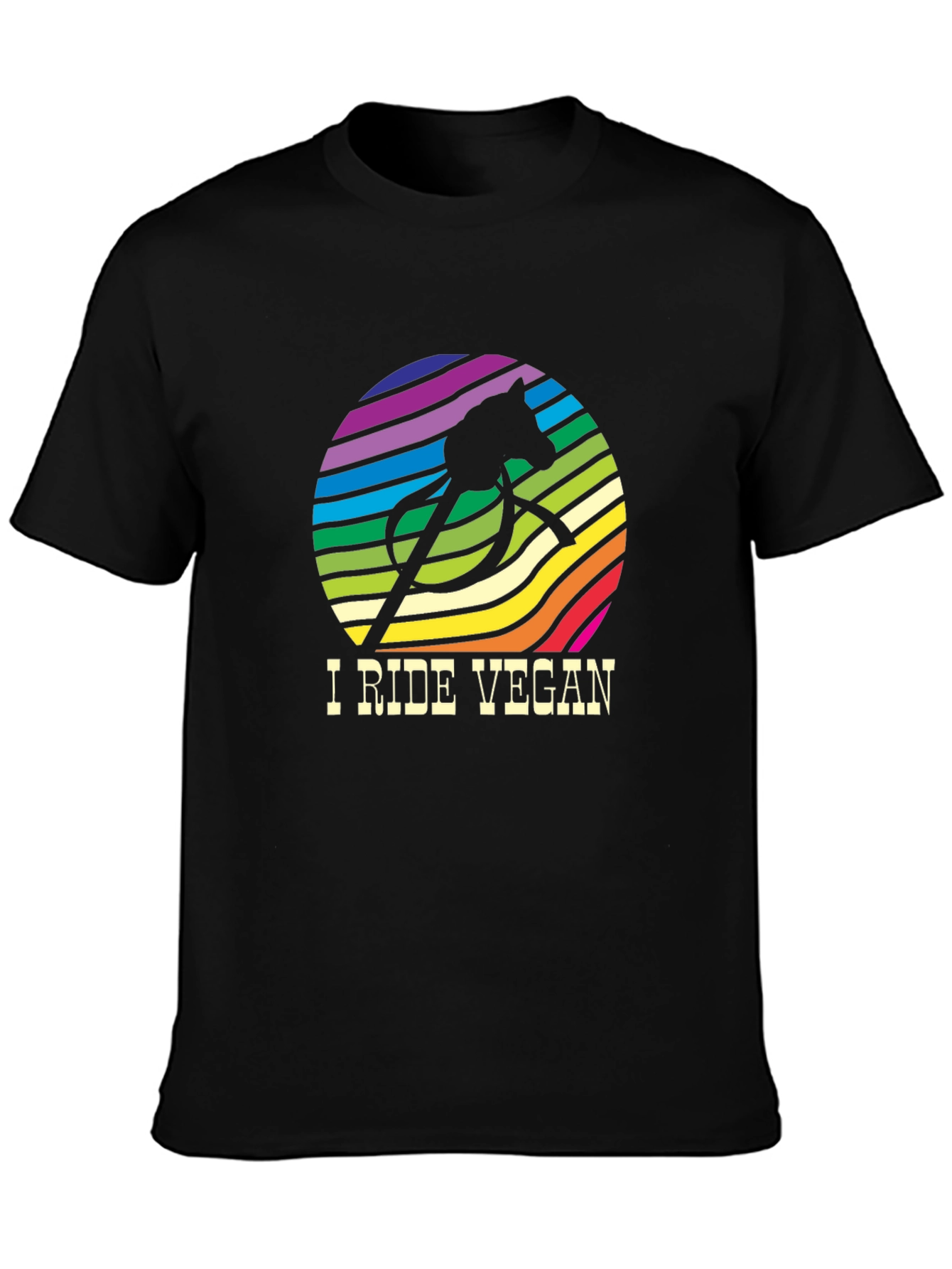 I Ride Vegan Graphic T-Shirt - Black