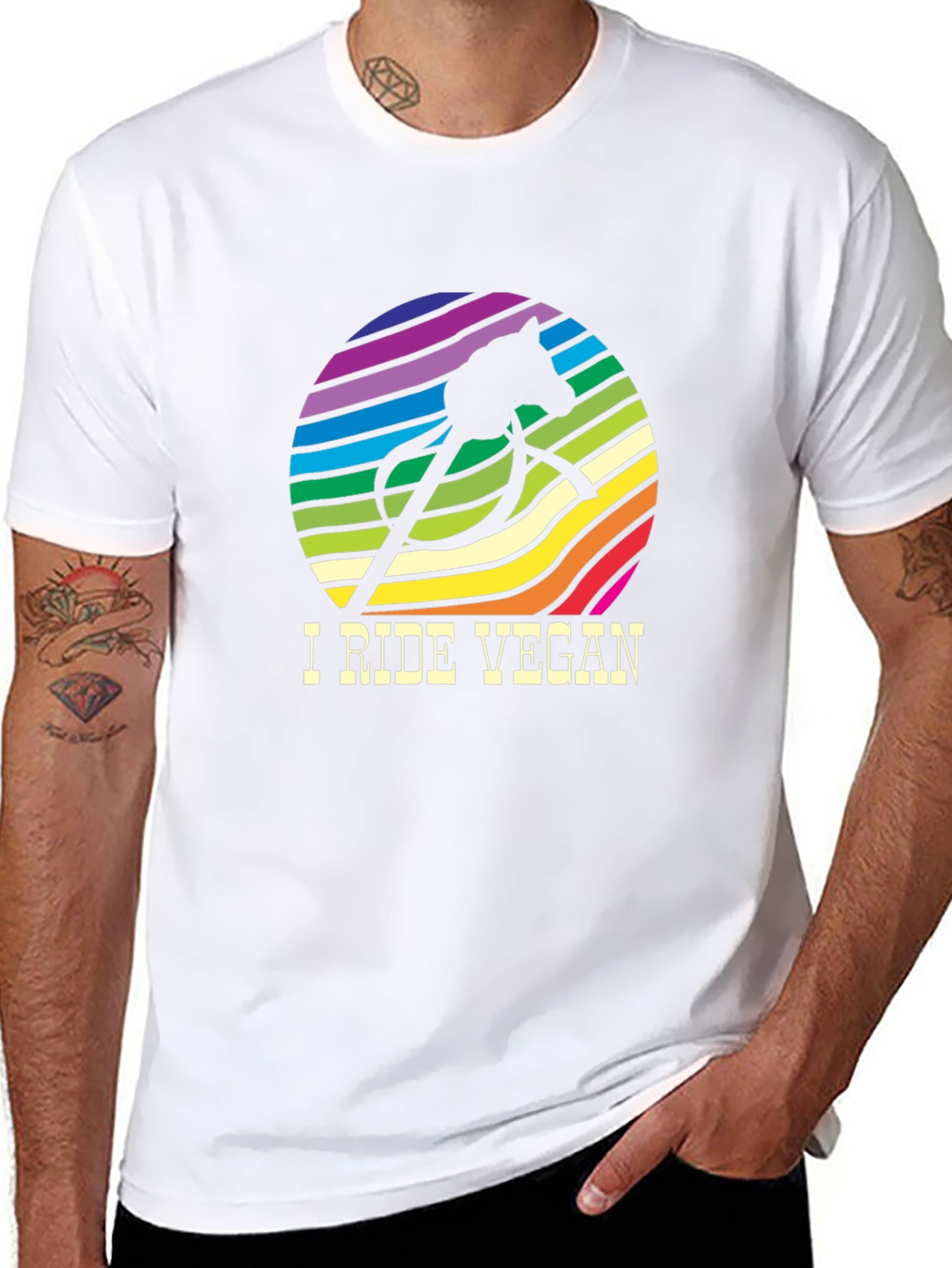 I Ride Vegan Graphic T-Shirt - Black