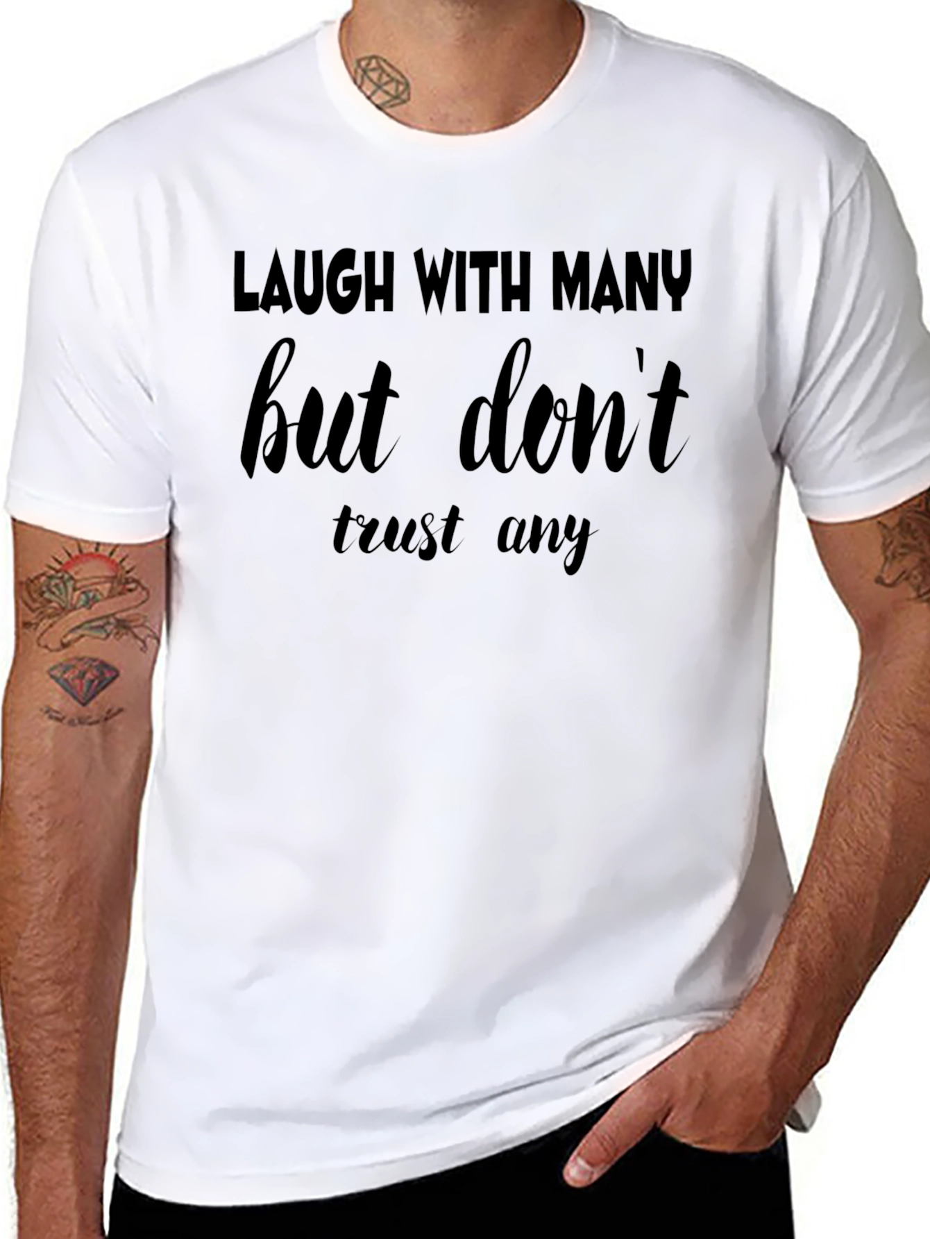 Laugh With Many Graphic Tee - Black