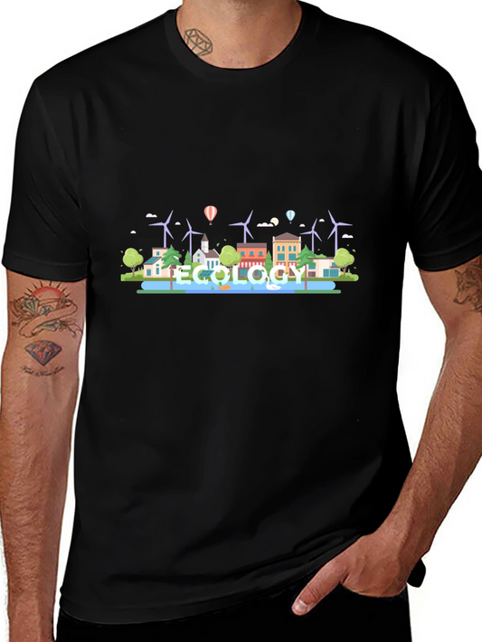Eco-Friendly Ecology Graphic Black T-Shirt
