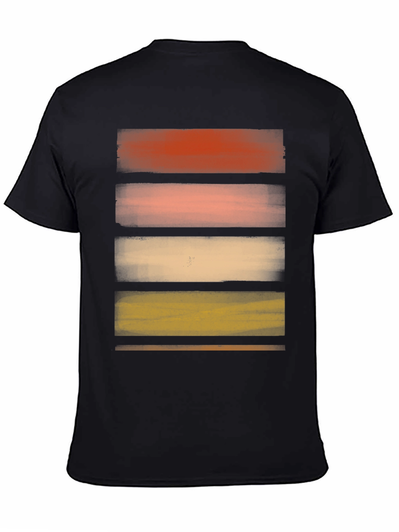 Abstract Striped Graphic Black T-Shirt