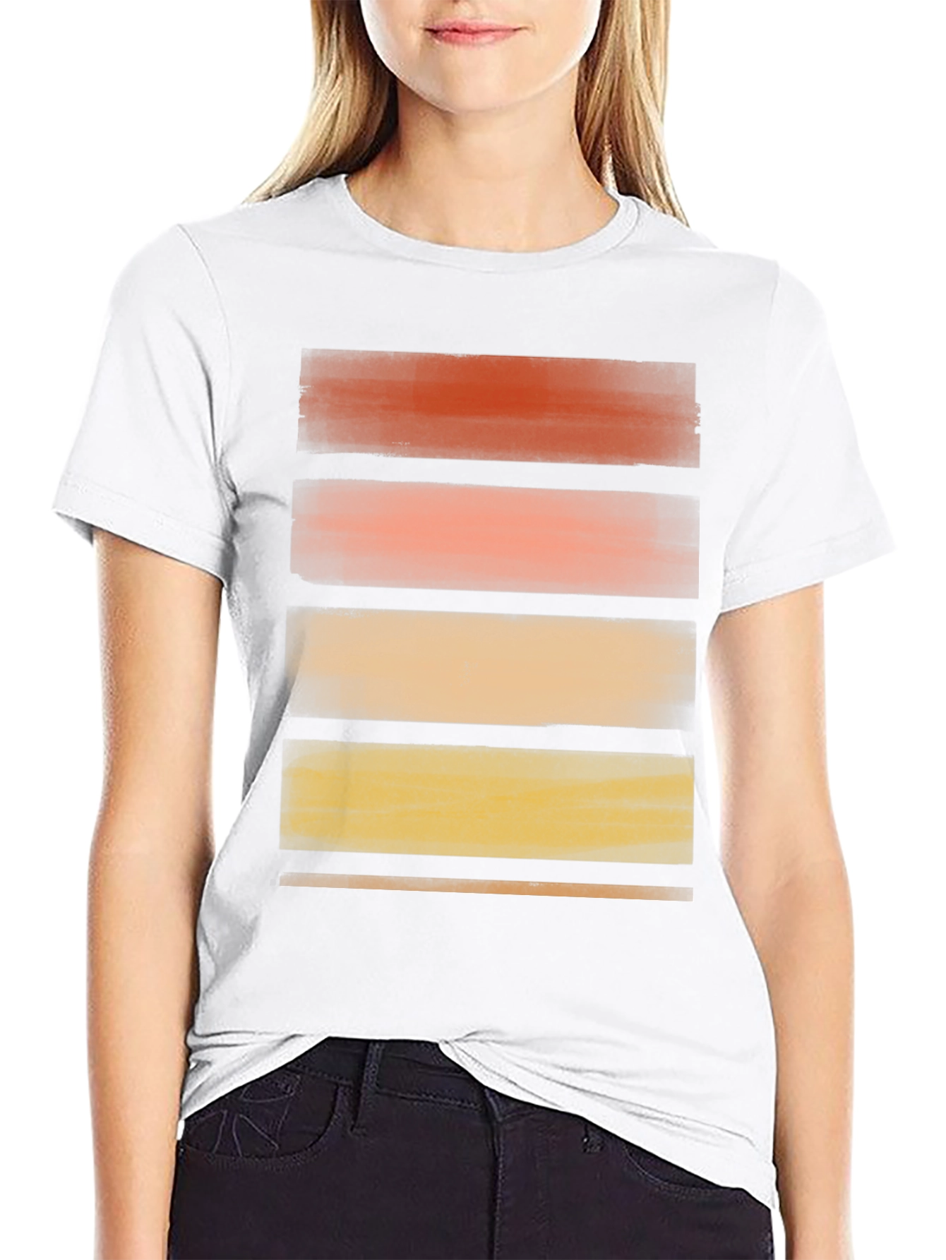 Abstract Striped Graphic Black T-Shirt