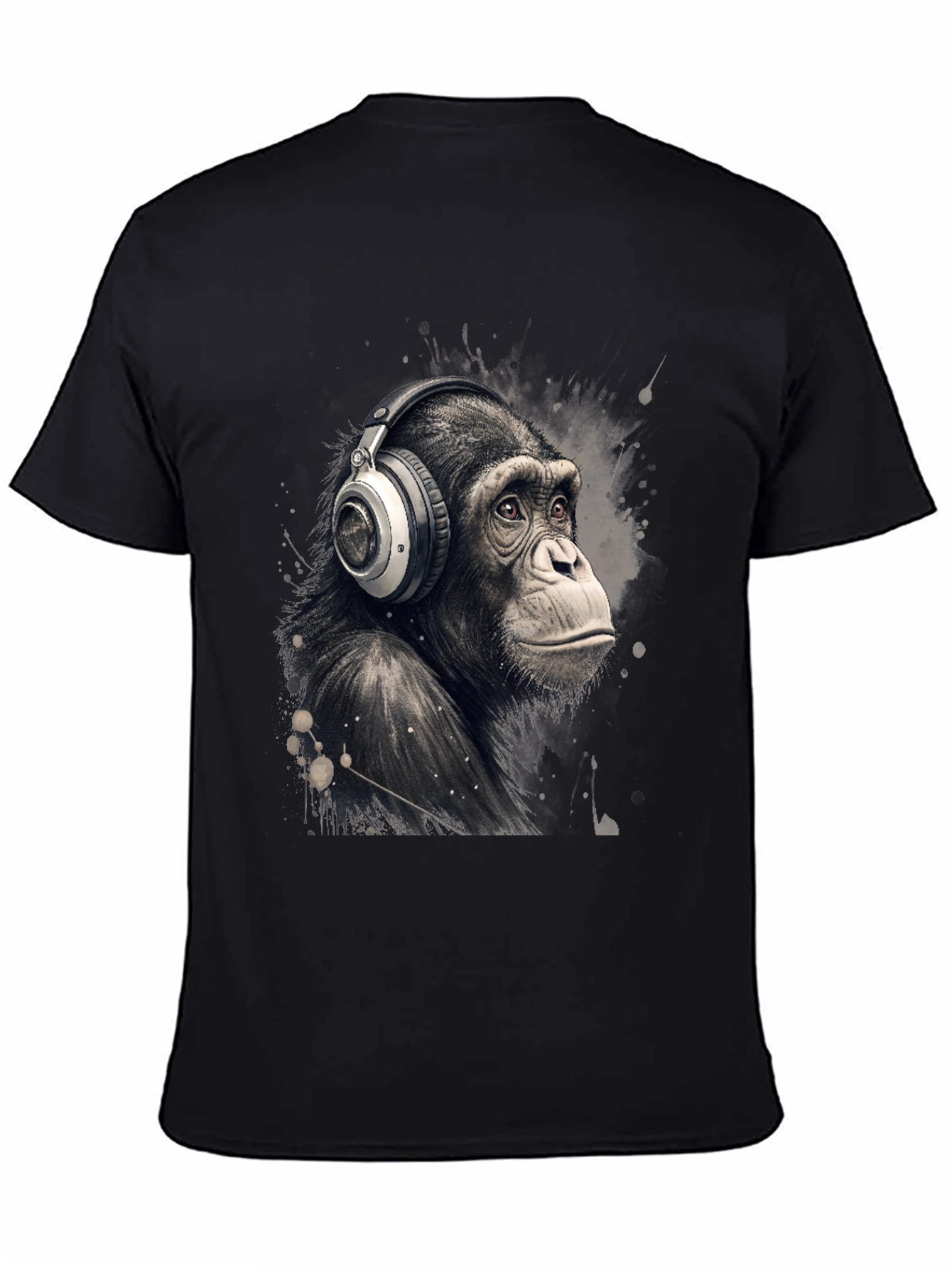 Chimpanzee Headphones Graphic T-Shirt