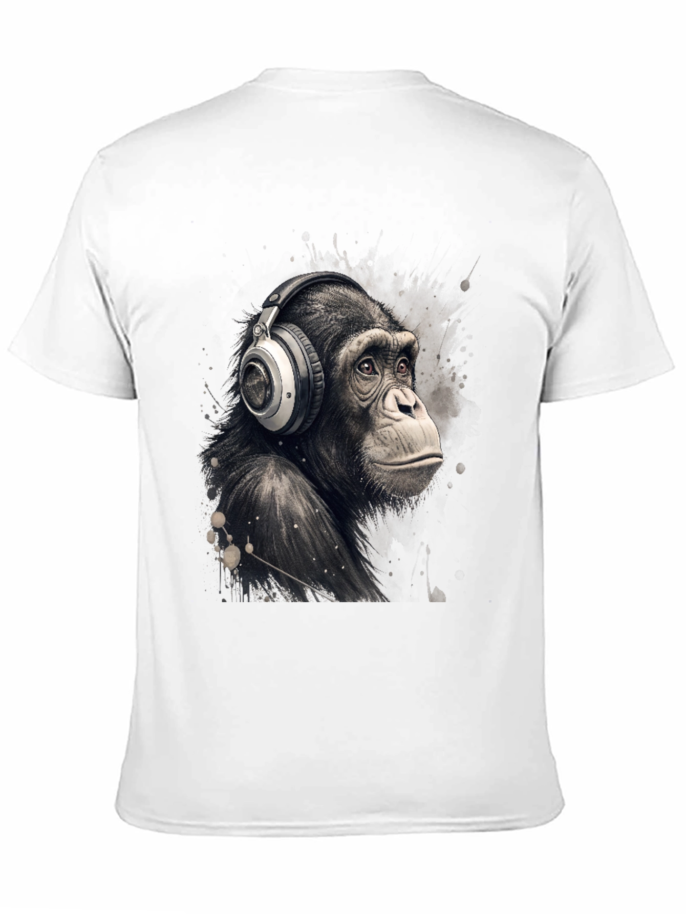 Chimpanzee Headphones Graphic T-Shirt