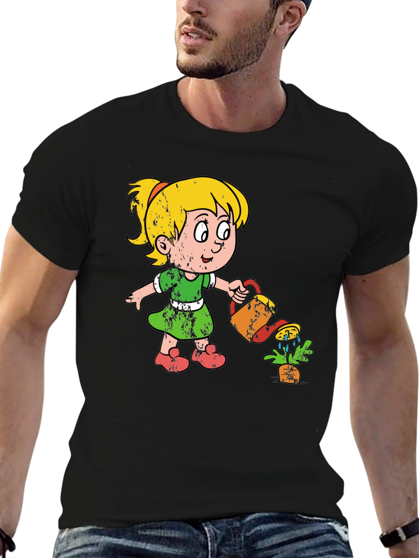Girl Watering Plant Graphic Tee - Unisex