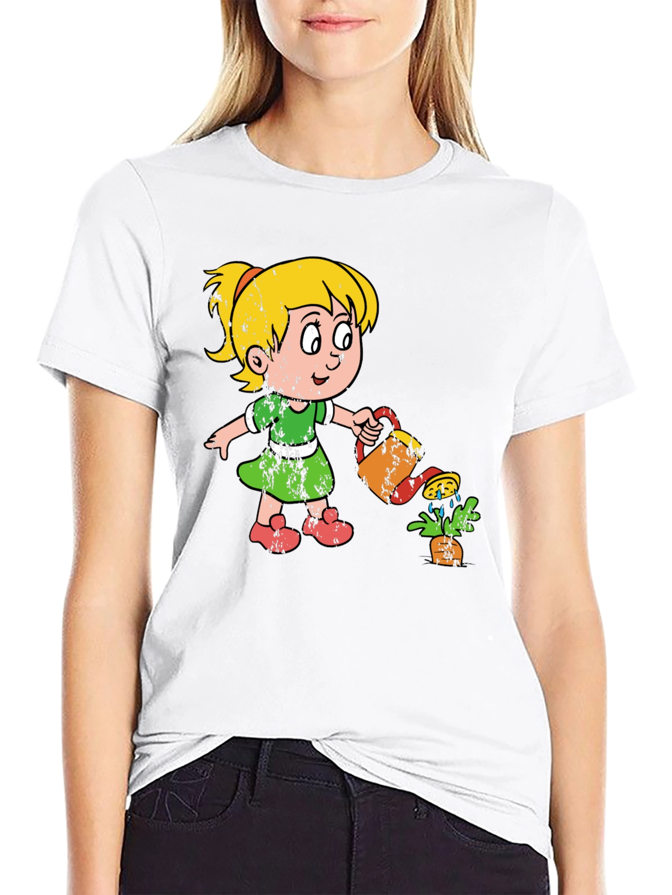 Girl Watering Plant Graphic Tee - Unisex