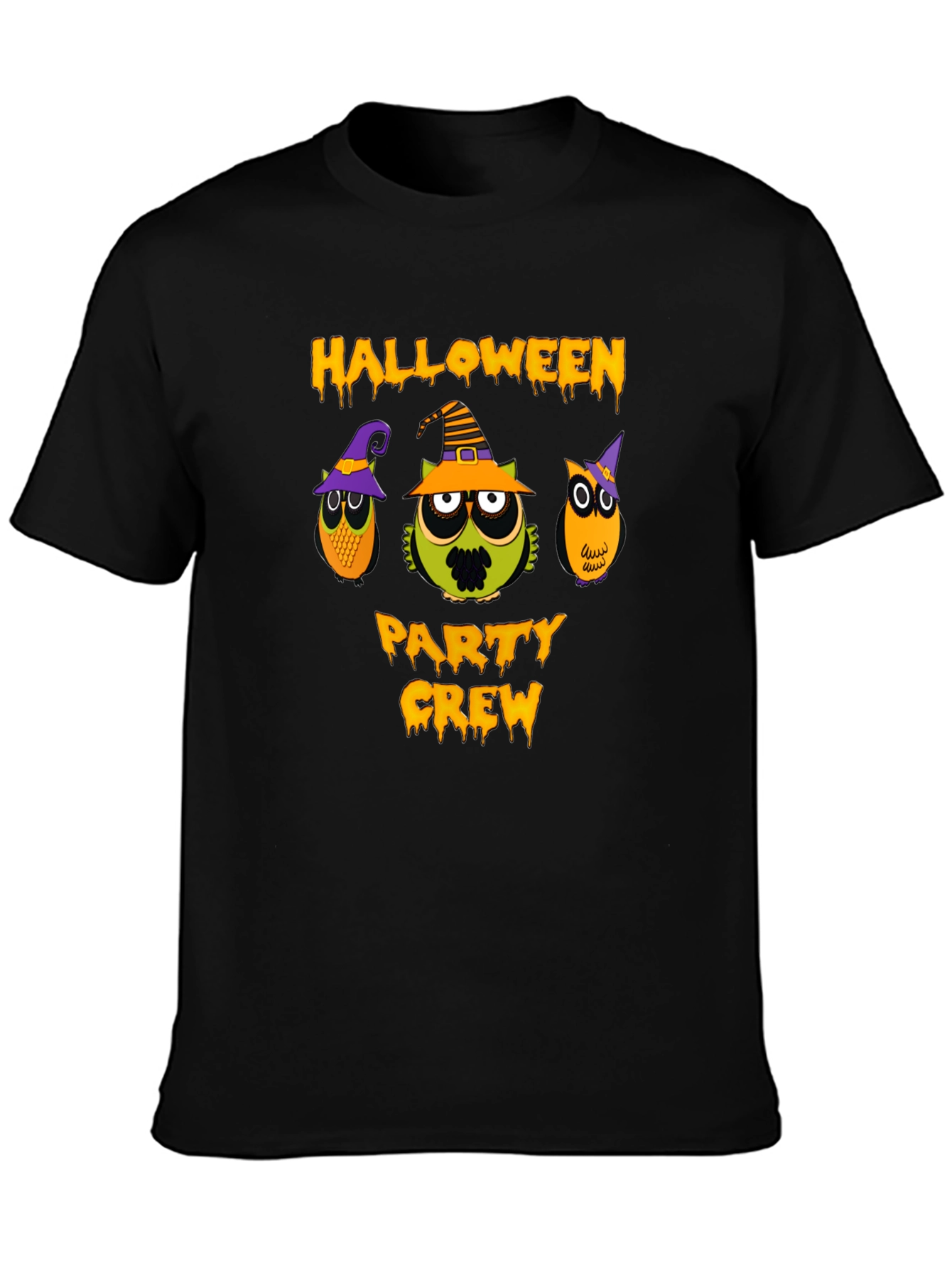 Halloween Party Crew Owls Graphic T-Shirt