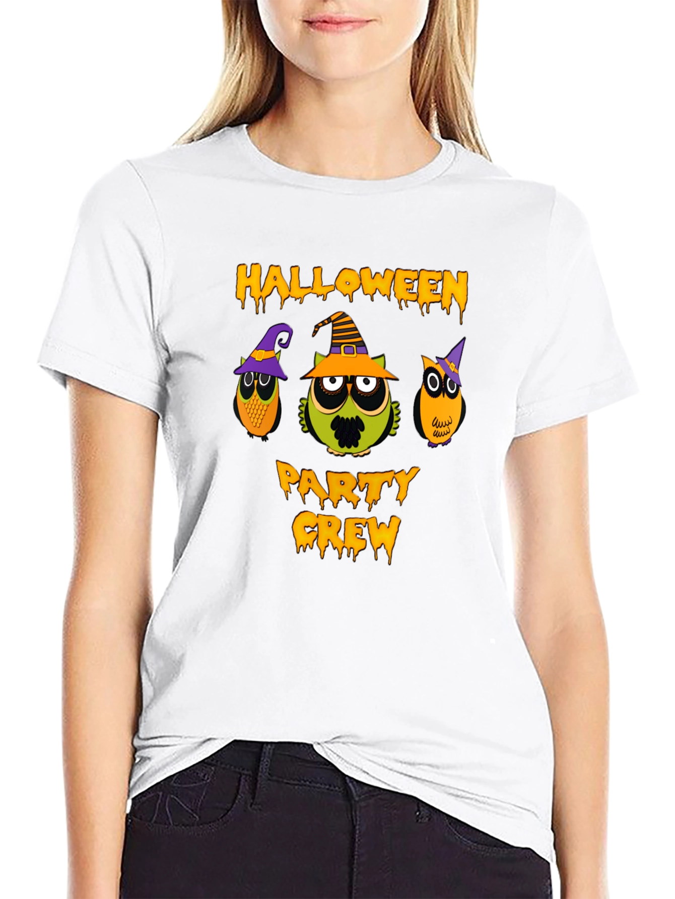 Halloween Party Crew Owls Graphic T-Shirt