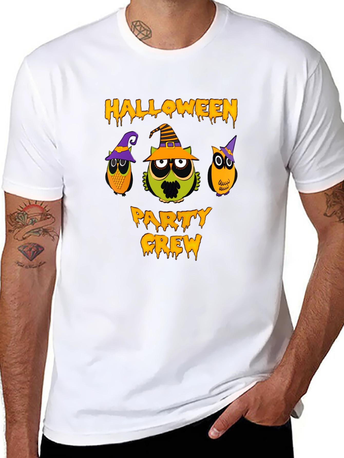 Halloween Party Crew Owls Graphic T-Shirt