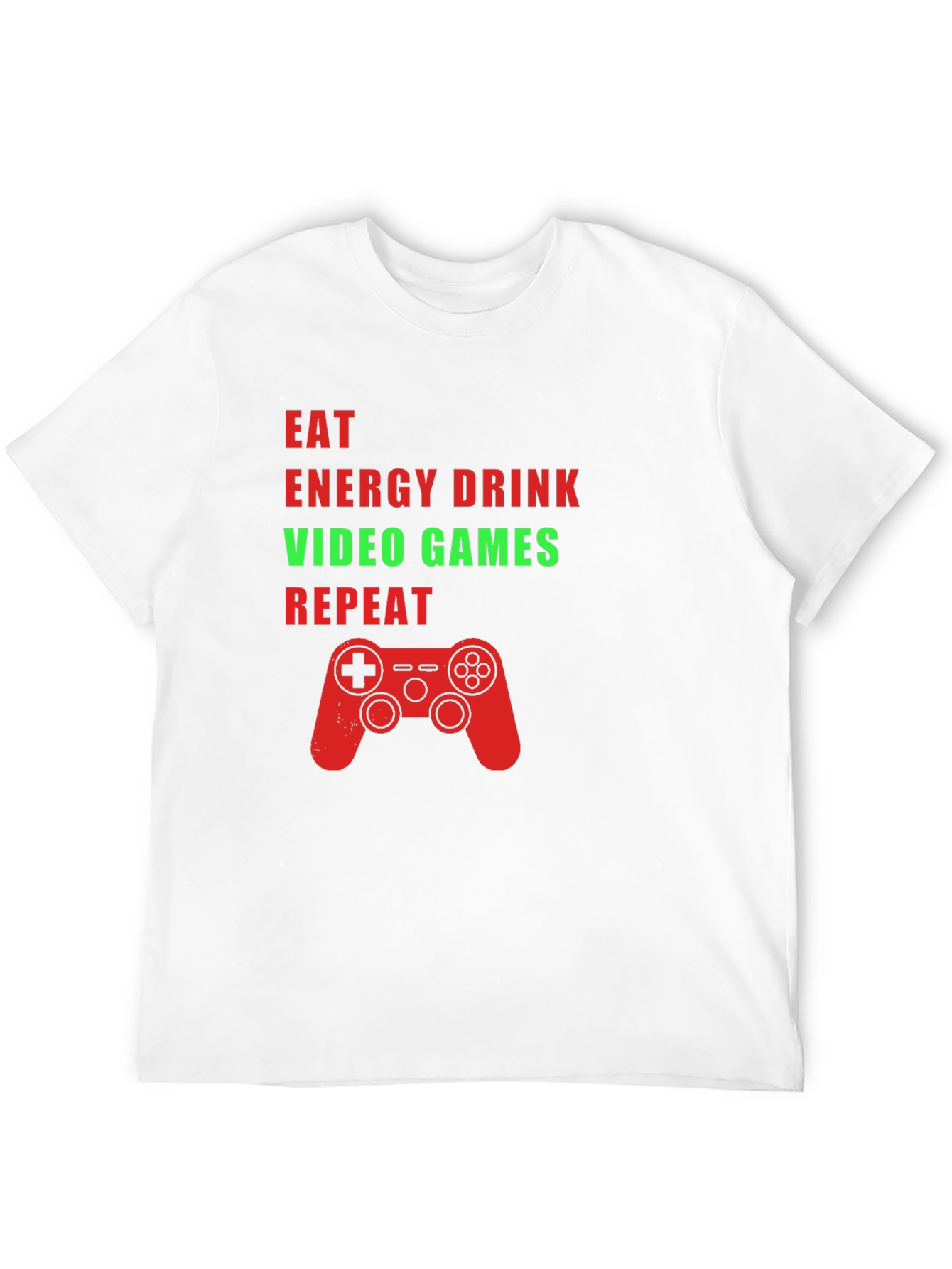 Eat Energy Drink Video Games Repeat Black Graphic Tee
