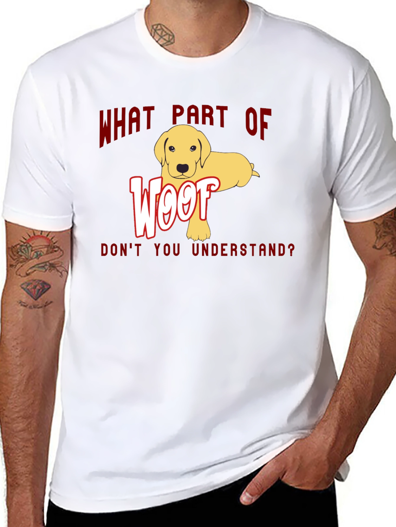 Woof Dog Graphic T-Shirt - Funny Dog Lover Tee