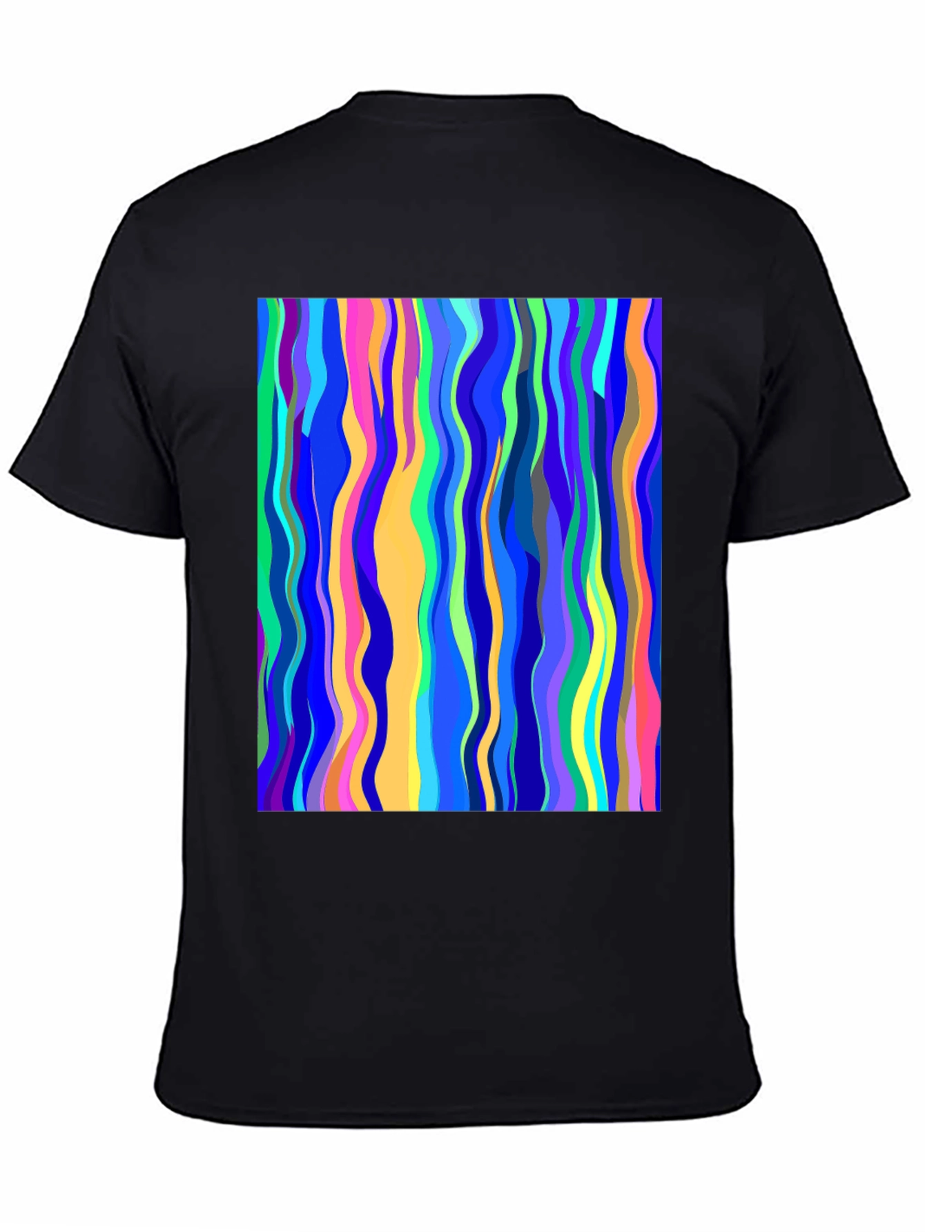 Abstract Art Wavy Lines Graphic Tee - Modern Design
