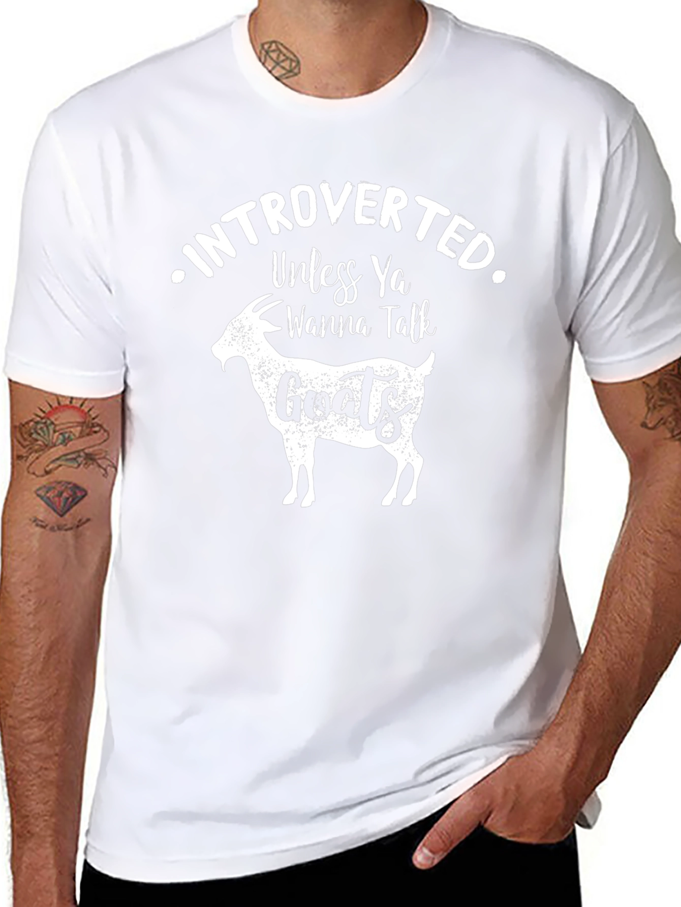Introverted Goat Graphic T-Shirt - Unisex Soft Cotton Tee