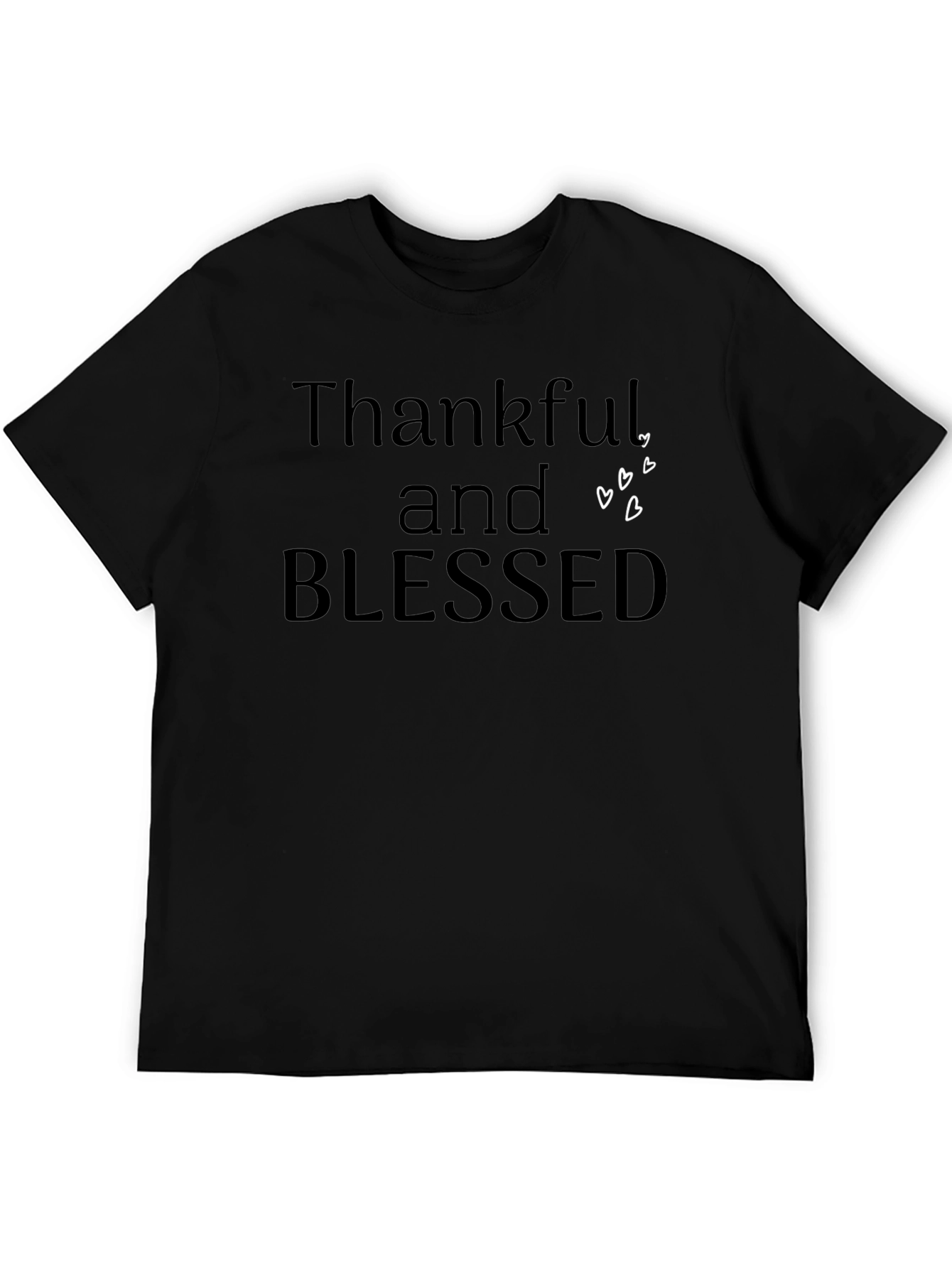 Thankful & Blessed Graphic Tee - Soft Black Cotton